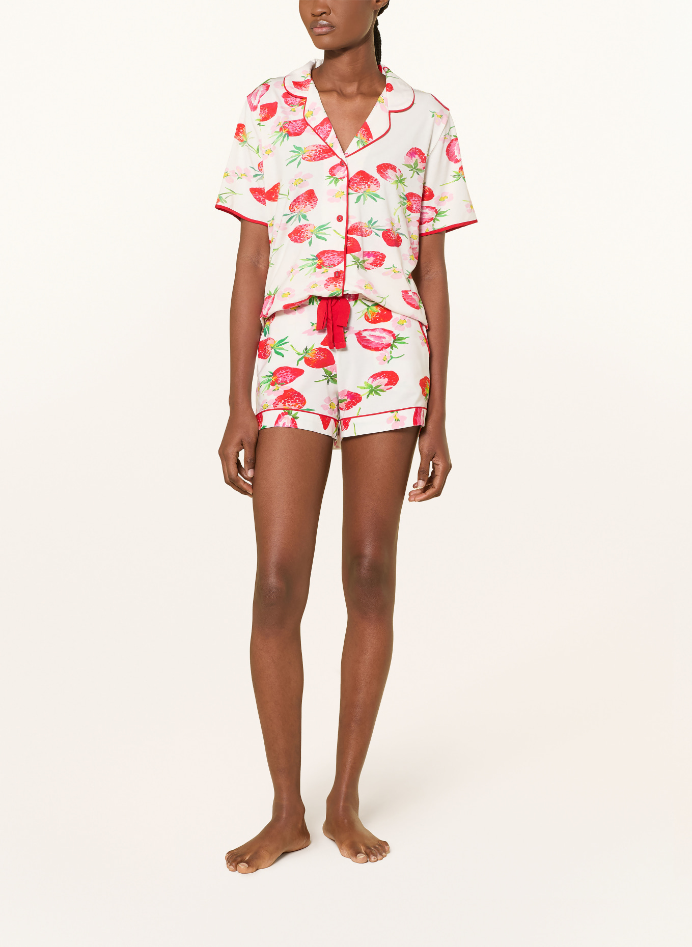 cyberjammies Slaapshort PIPPA: ROOD / ROZE / WIT