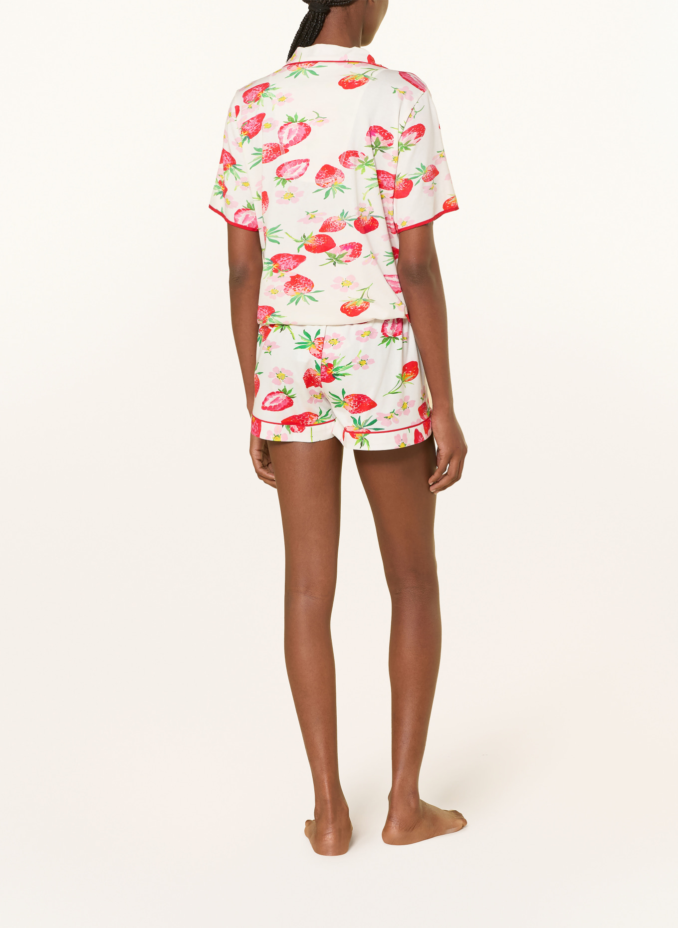 cyberjammies Slaapshort PIPPA: ROOD / ROZE / WIT