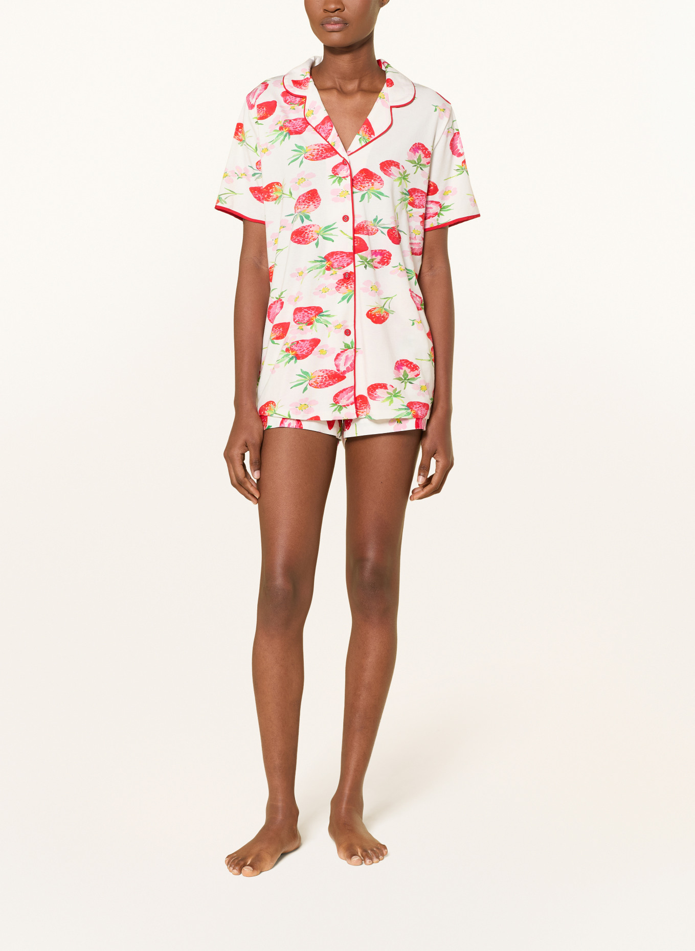 cyberjammies Slaaphemd PIPPA: ROOD / ROZE / WIT