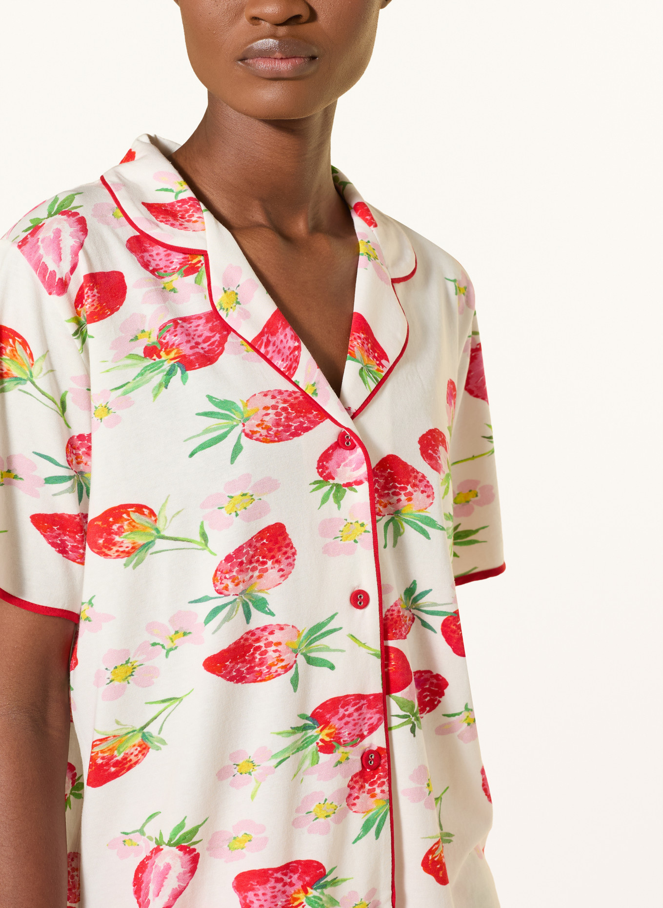 cyberjammies Slaaphemd PIPPA: ROOD / ROZE / WIT