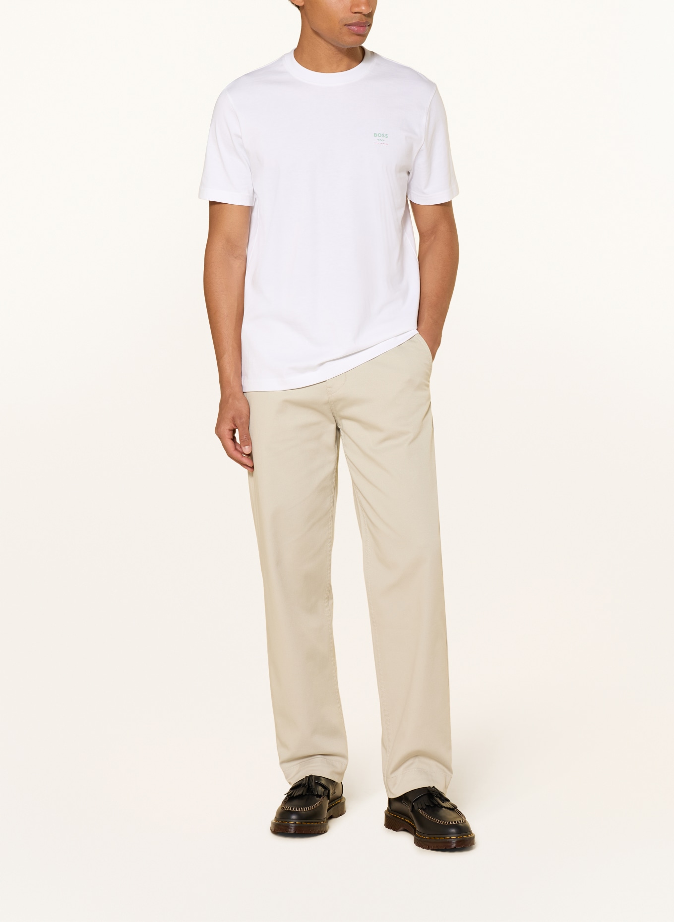 BOSS T-shirt GROOVE: WIT / LICHTROOD / MINT