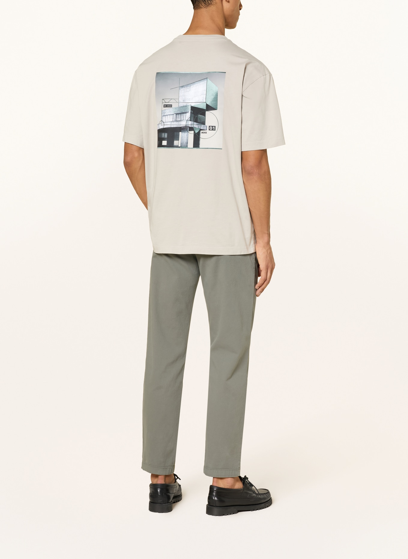 BOSS T-Shirt BRUTALISM: HELLGRAU