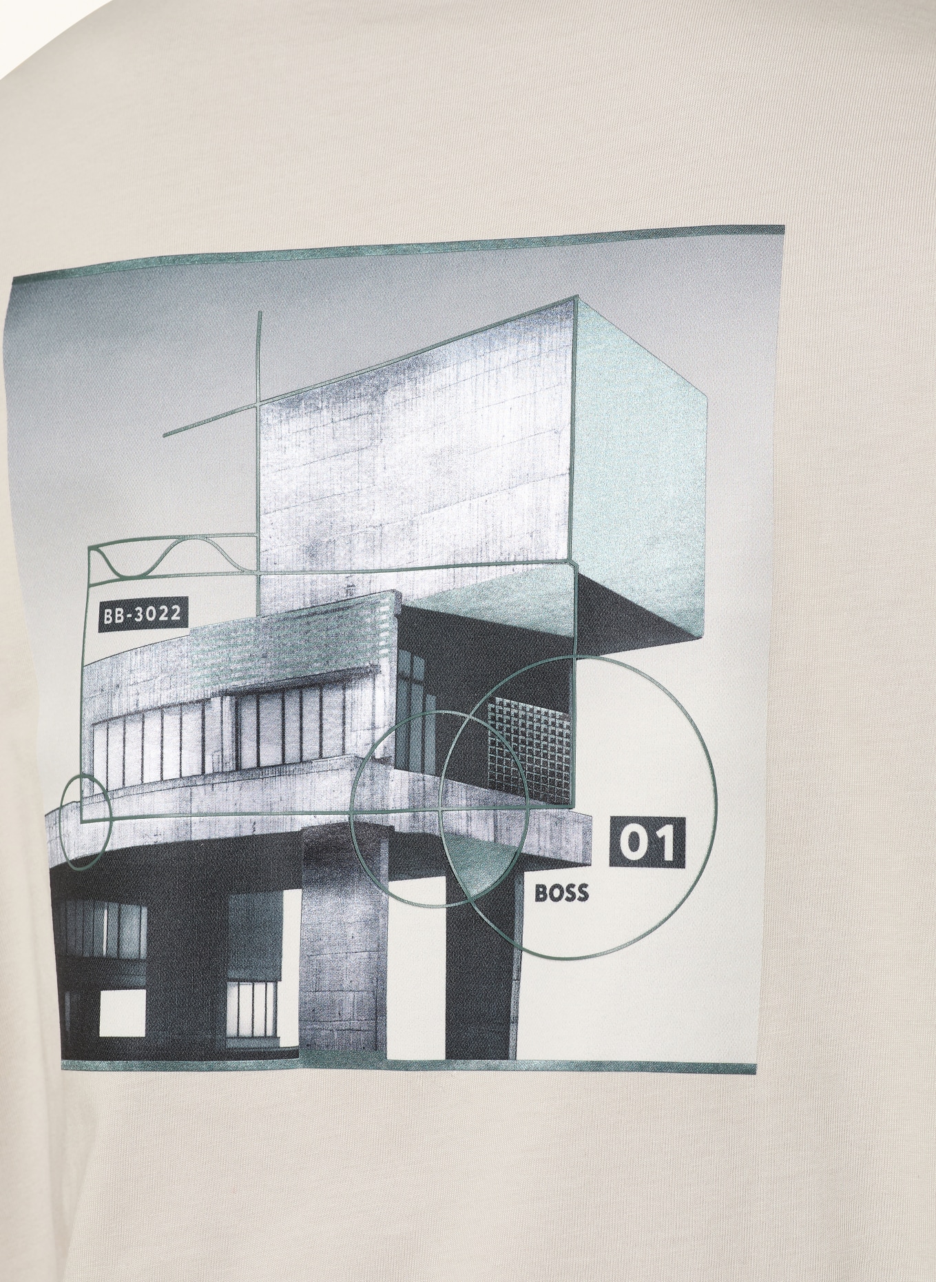 BOSS T-Shirt BRUTALISM: HELLGRAU