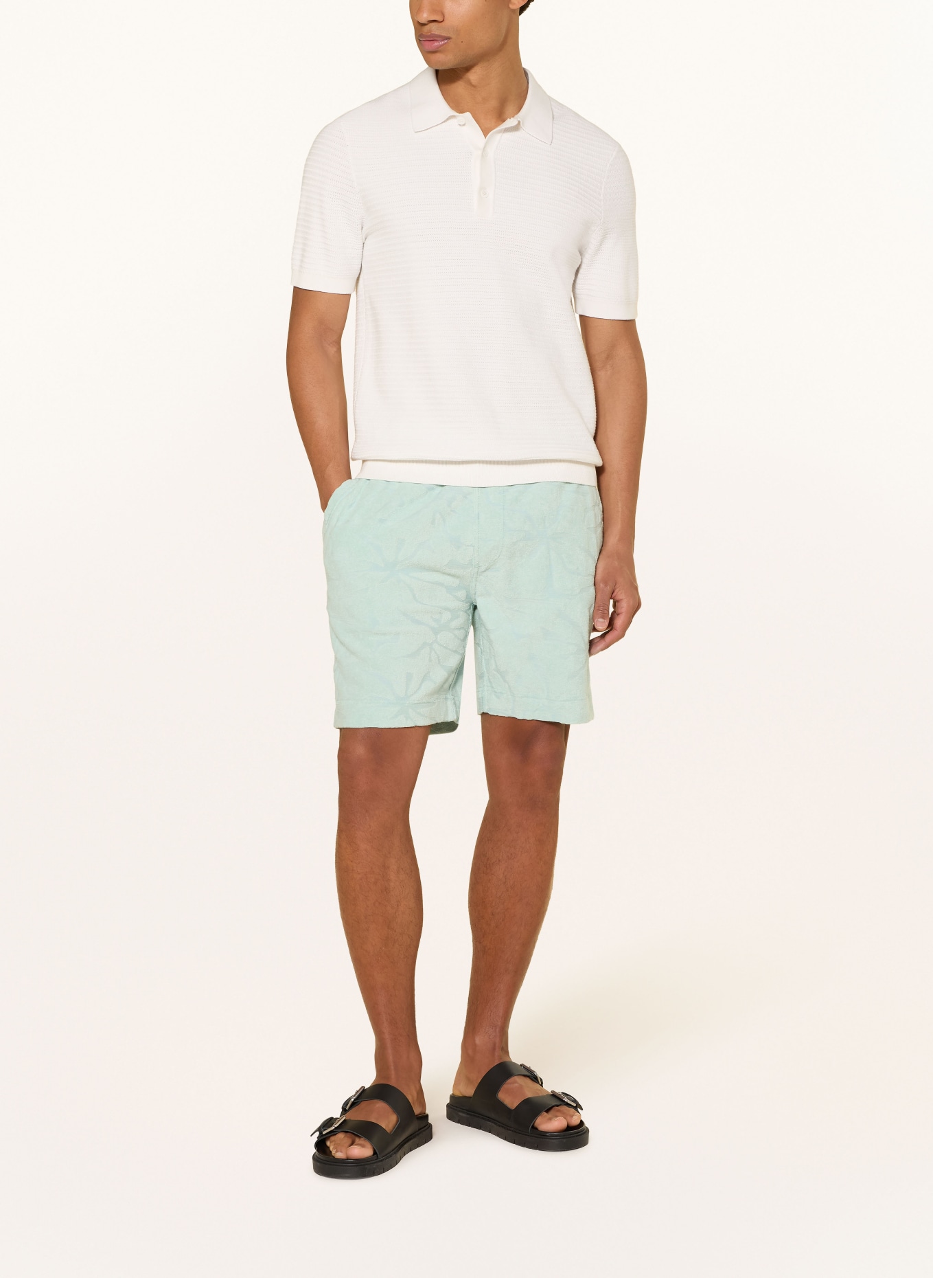 BOSS Badstofshorts: LICHTGROEN