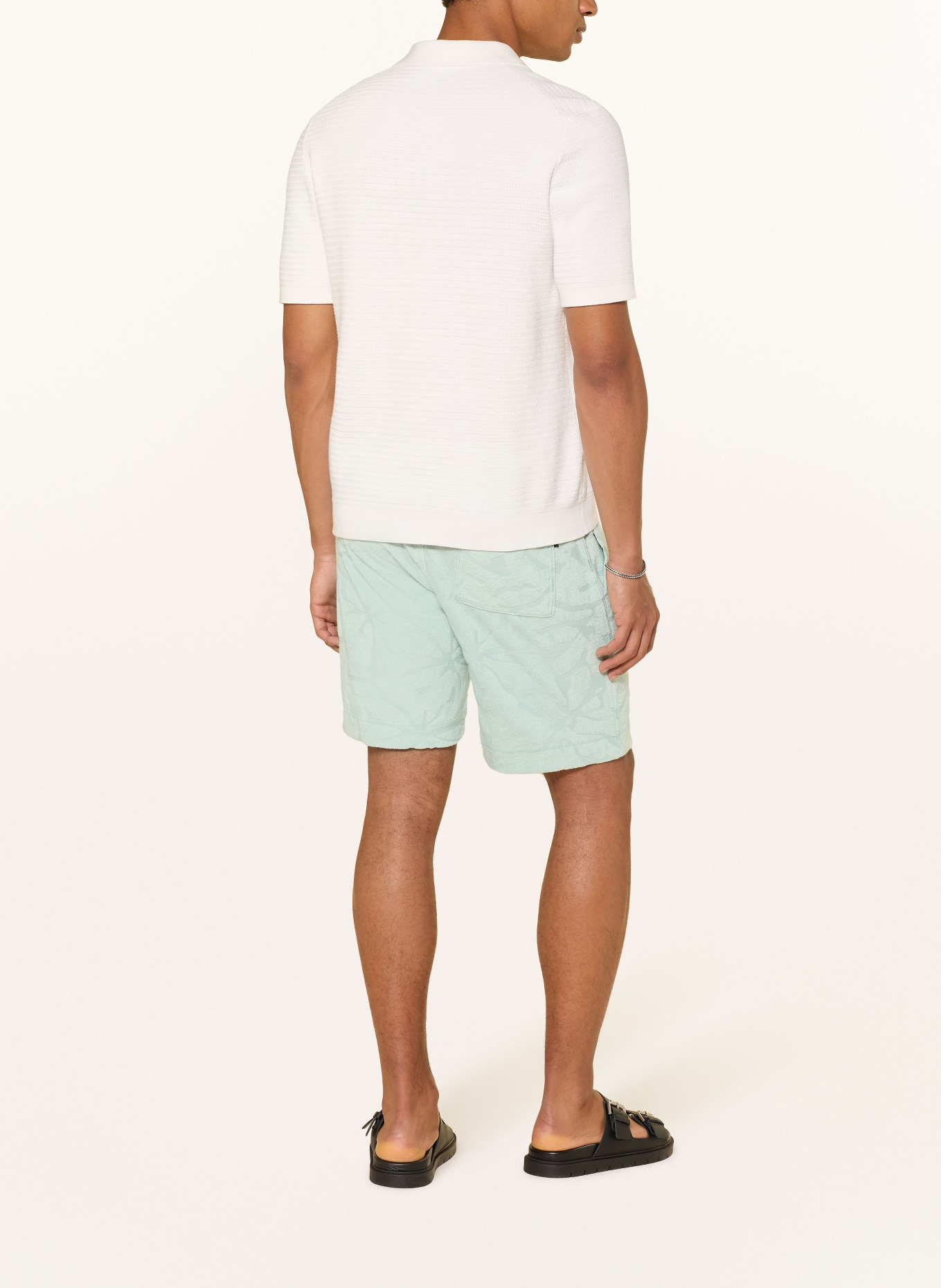 BOSS Badstofshorts: LICHTGROEN