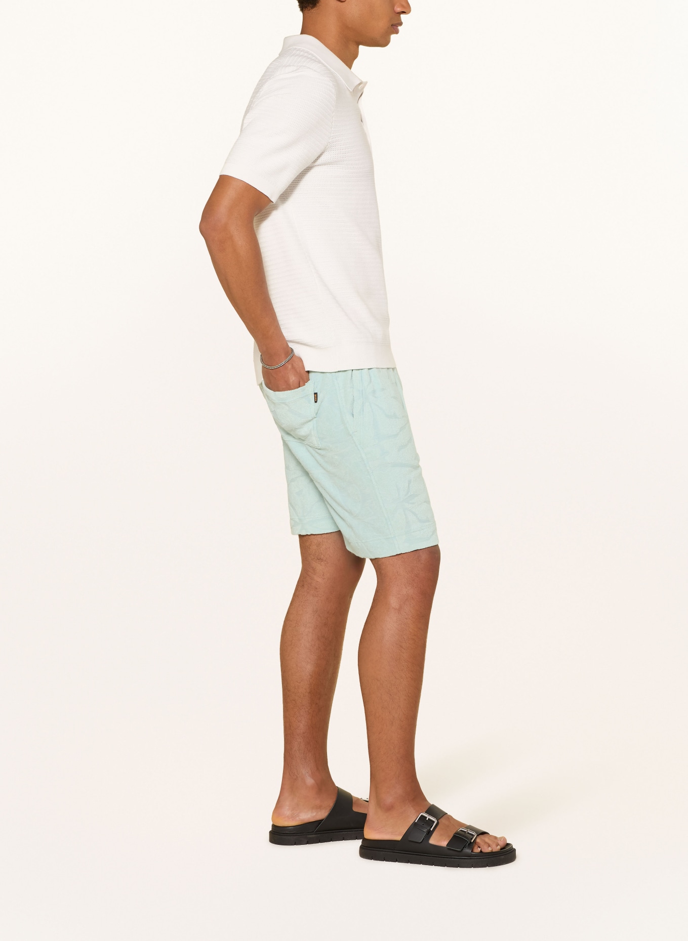 BOSS Badstofshorts: LICHTGROEN