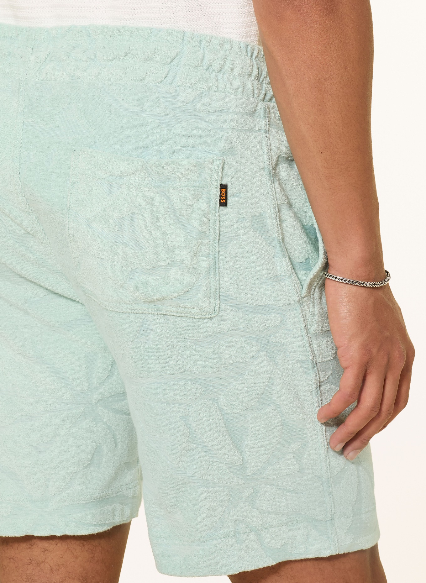 BOSS Badstofshorts: LICHTGROEN