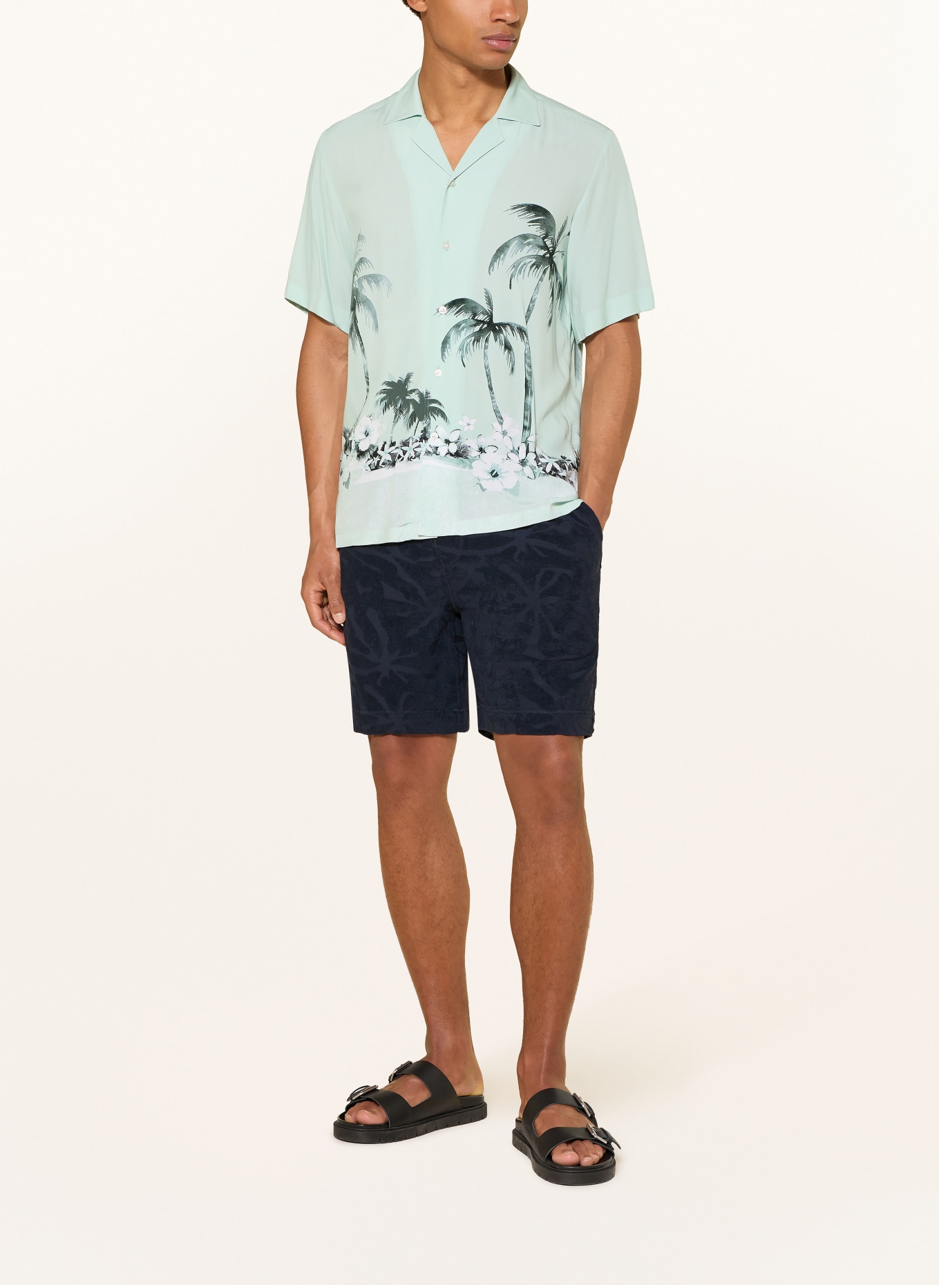 BOSS Badstofshorts: DONKERBLAUW