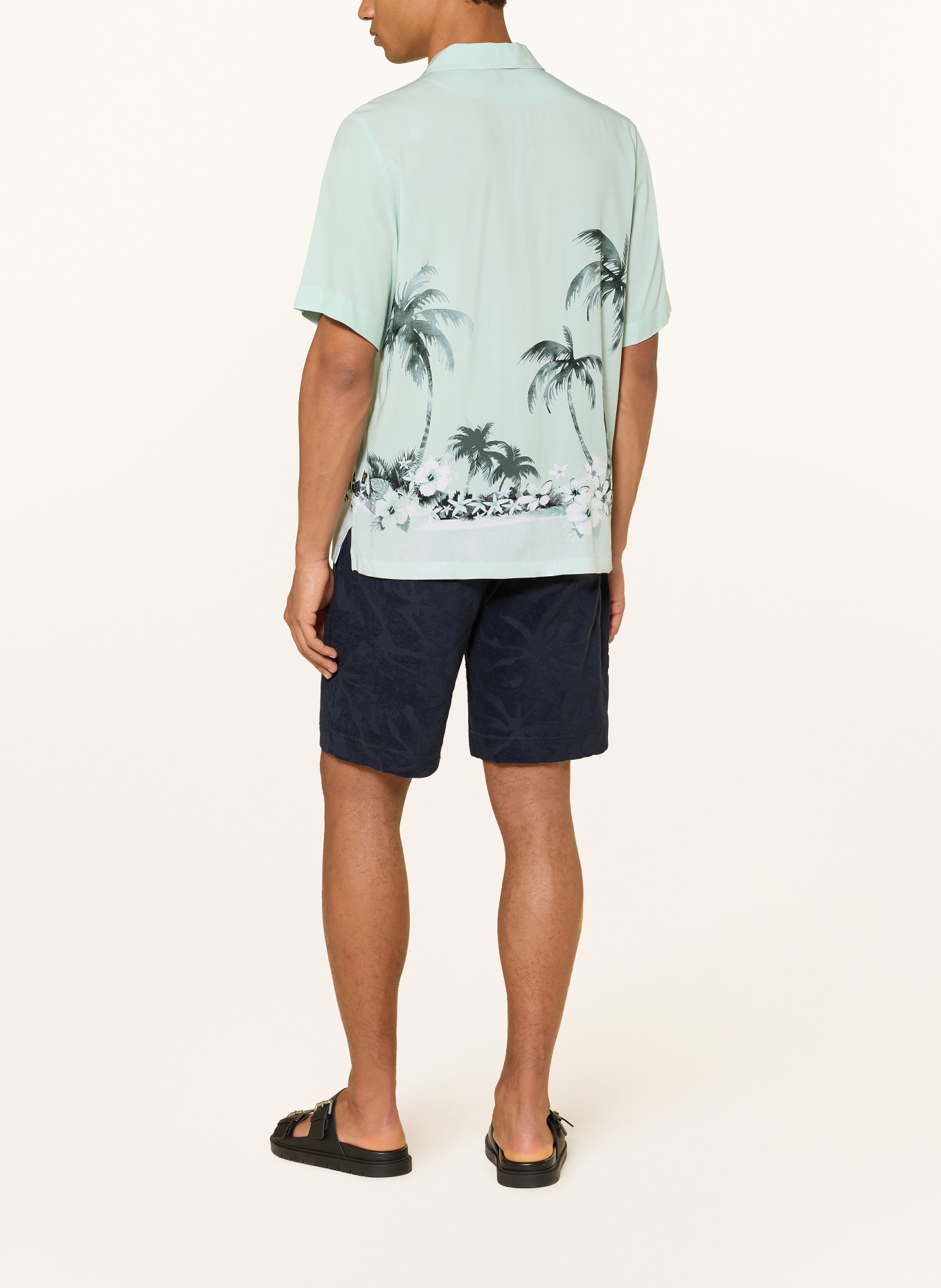 BOSS Badstofshorts: DONKERBLAUW