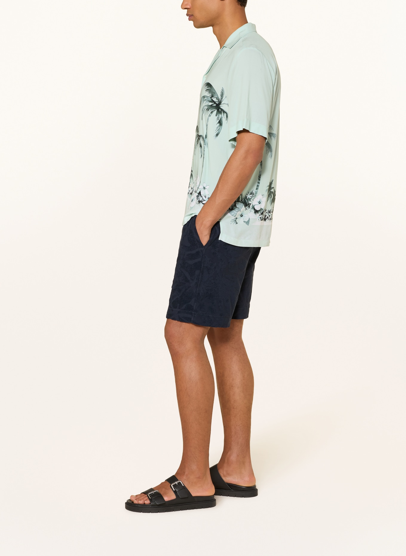 BOSS Badstofshorts: DONKERBLAUW