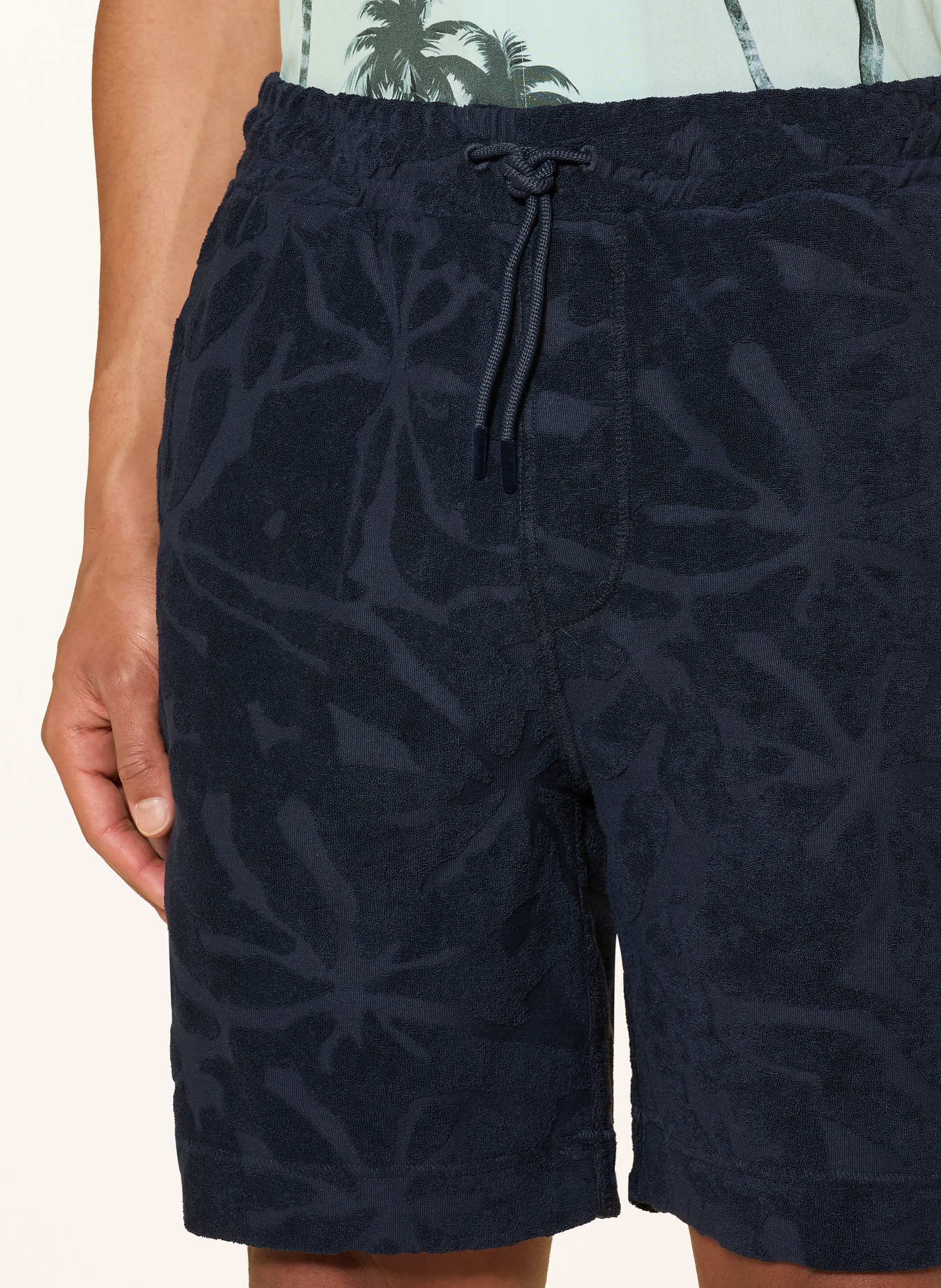 BOSS Badstofshorts: DONKERBLAUW