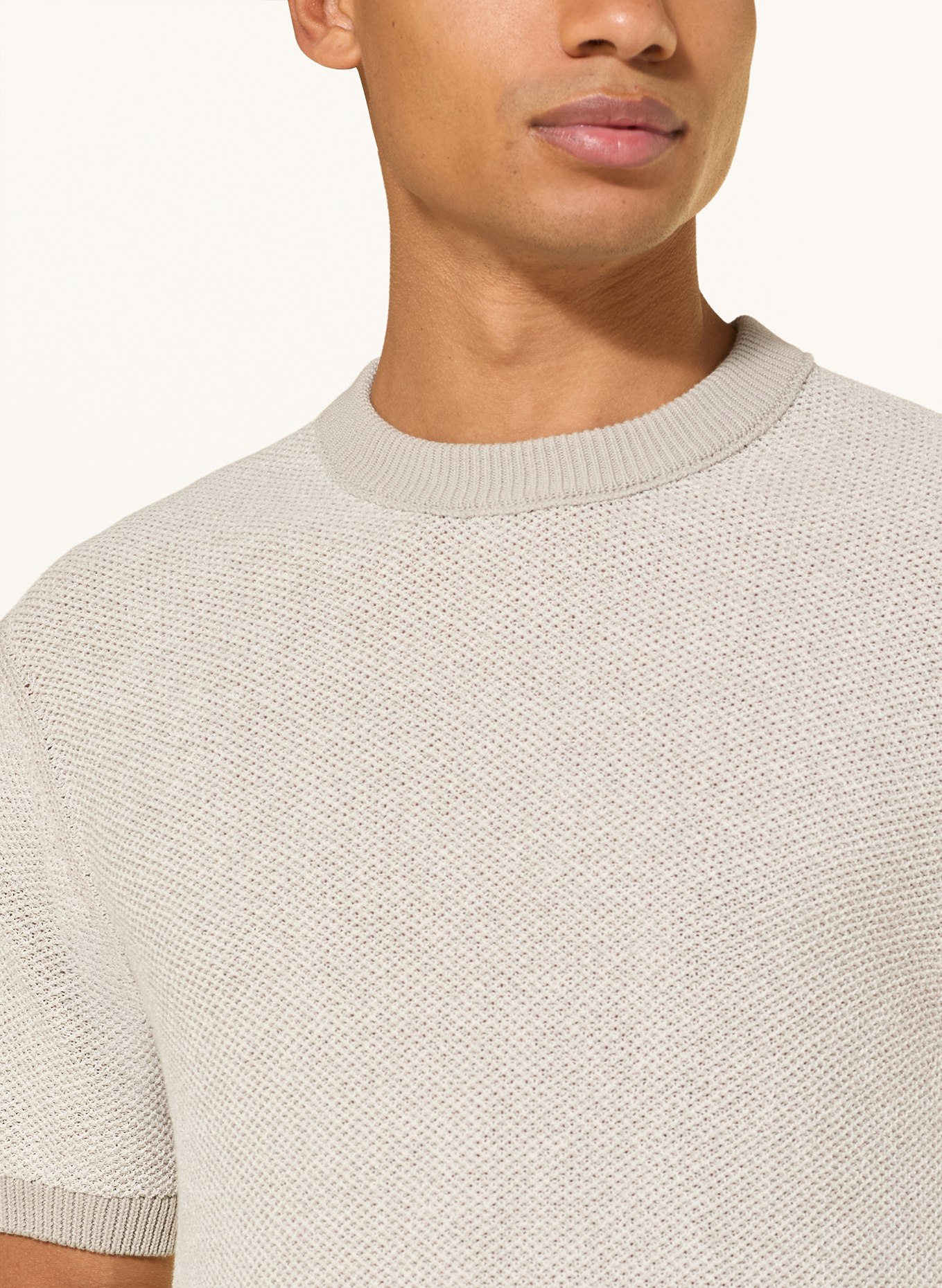 BOSS Gebreid shirt KANTONIO: GRIJS