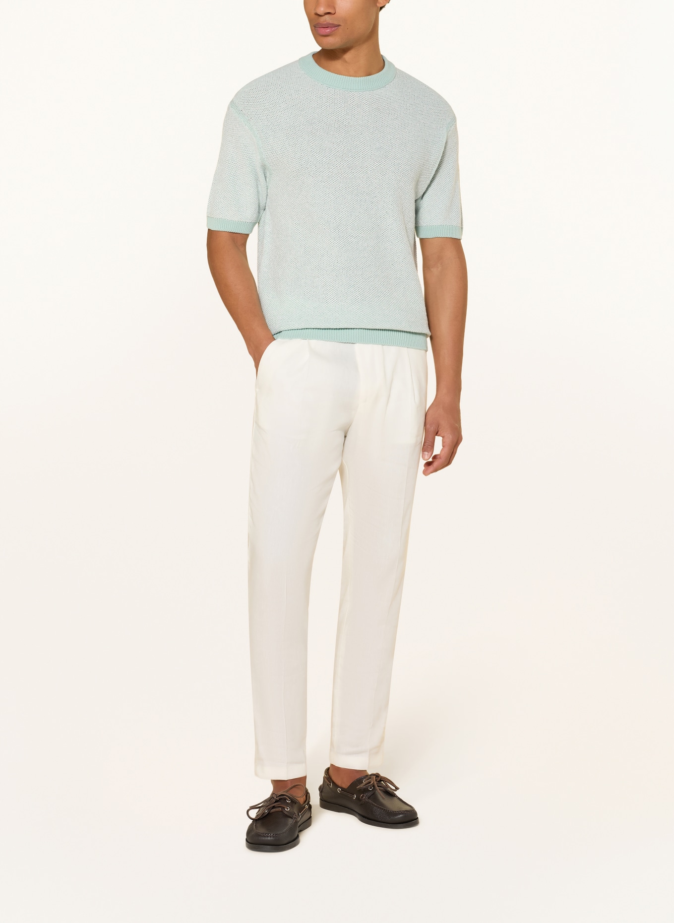 BOSS Gebreid shirt KANTONIO: TURQUOISE