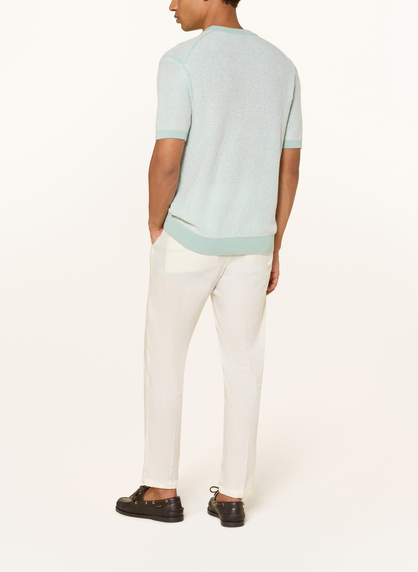 BOSS Gebreid shirt KANTONIO: TURQUOISE