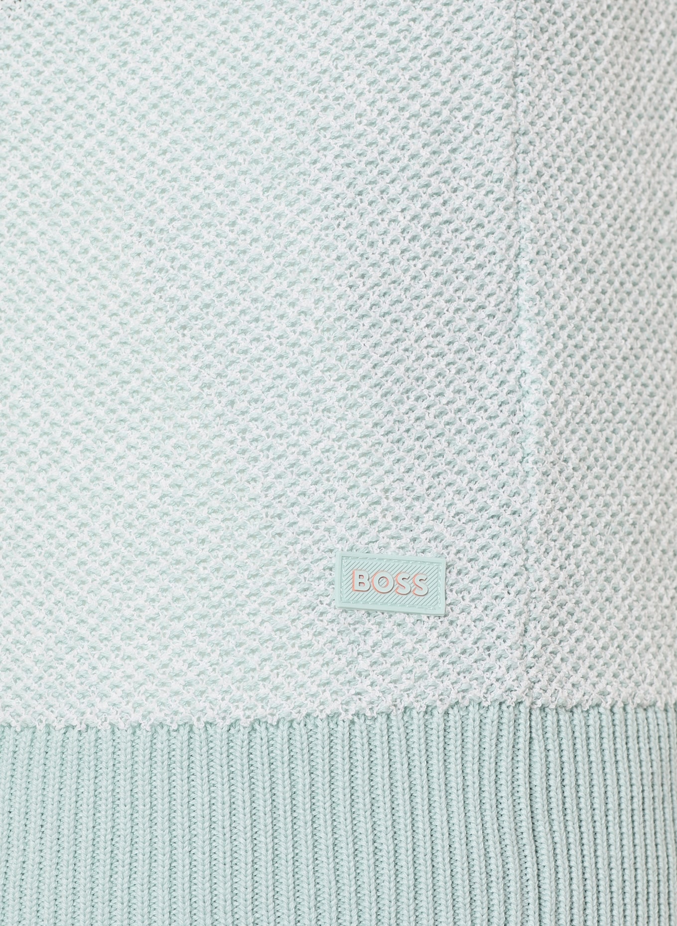 BOSS Gebreid shirt KANTONIO: TURQUOISE