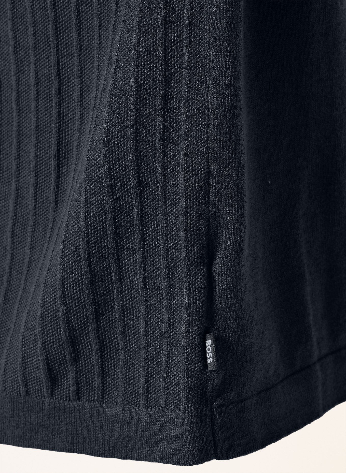 BOSS Bluzka z dzianiny AMICINO Comfort Fit z lnem: GRANATOWY