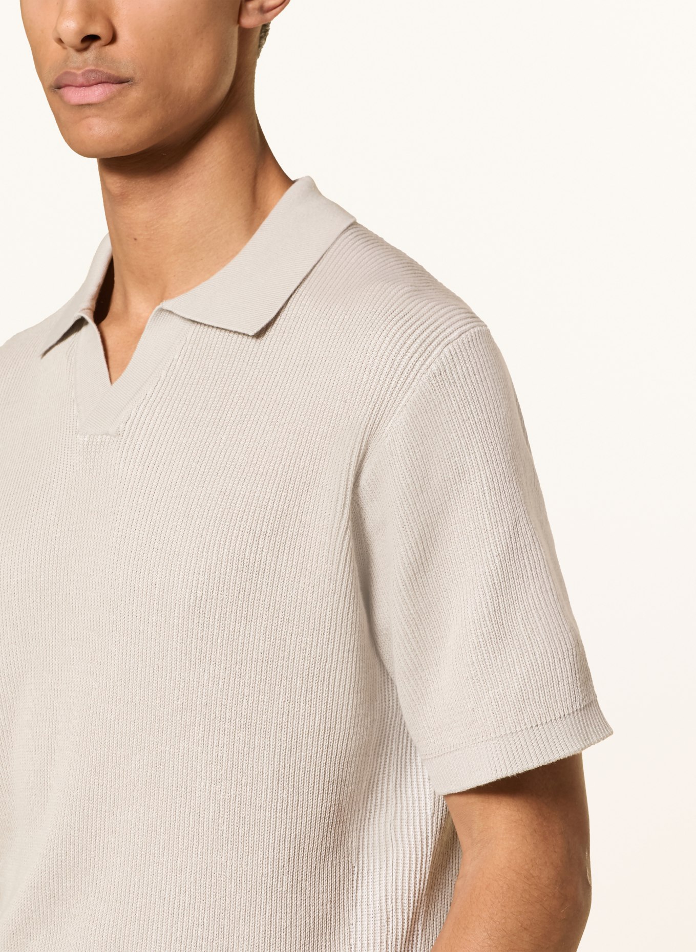 BOSS Strick-Poloshirt ARAVOLO: GRAU