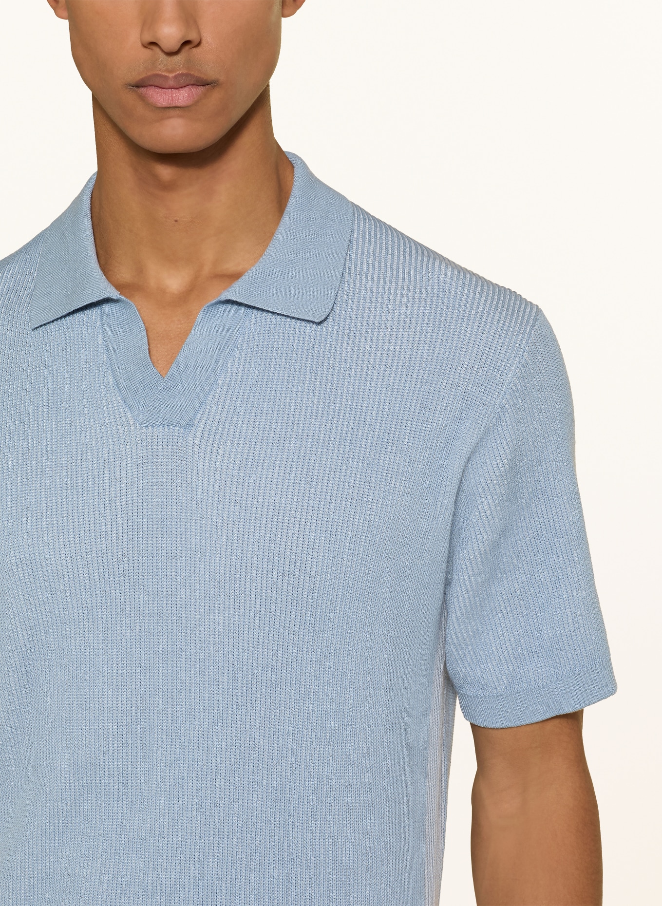 BOSS Strick-Poloshirt ARAVOLO: HELLBLAU