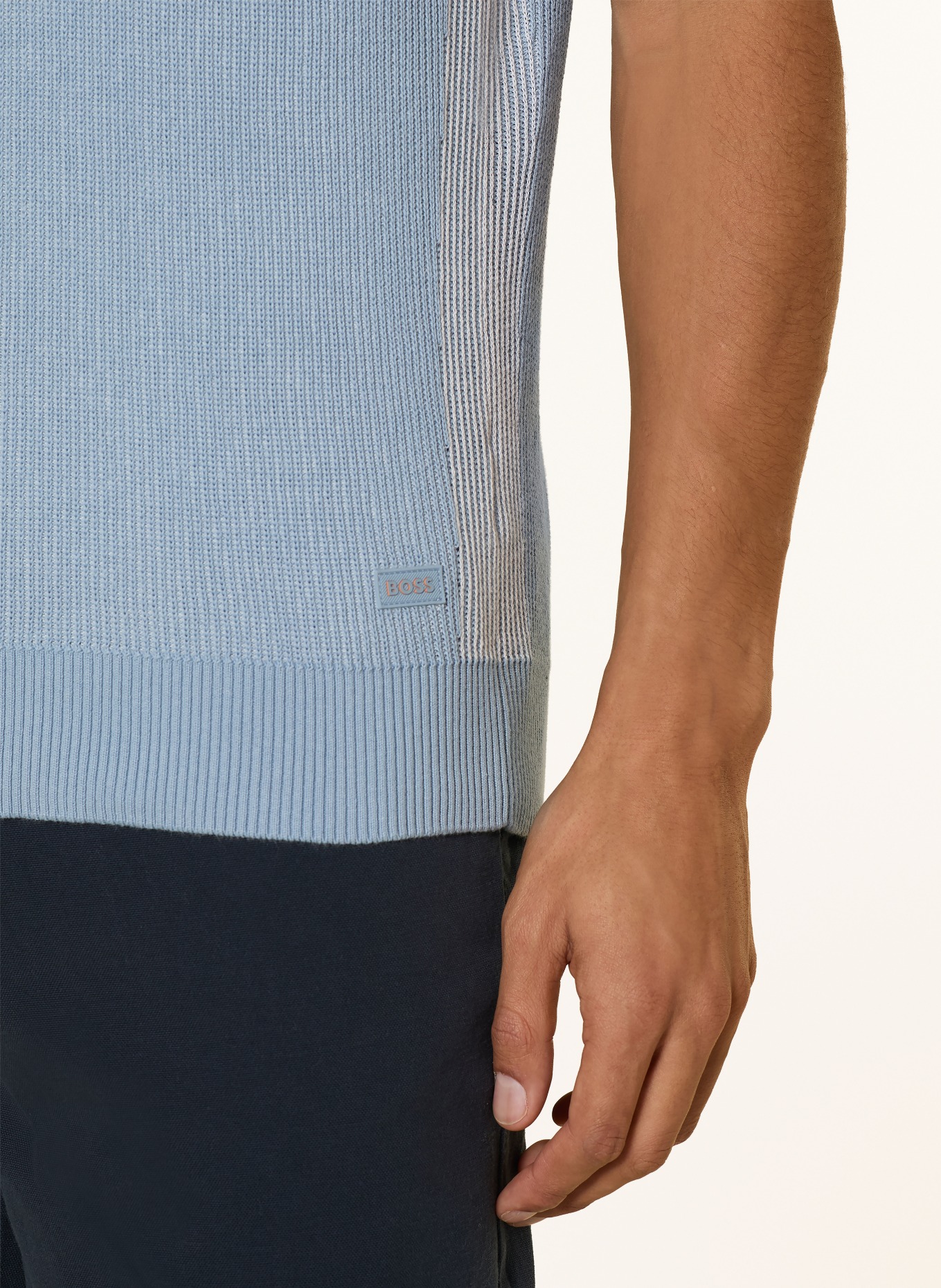 BOSS Strick-Poloshirt ARAVOLO: HELLBLAU