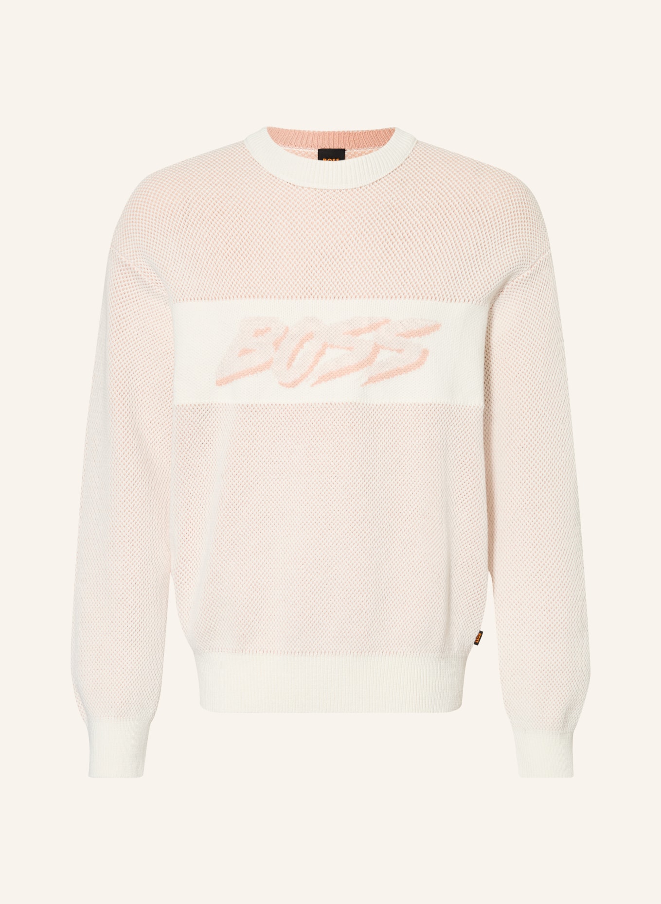 BOSS Trui KAYWATCH: ECRU / LICHTORANJE