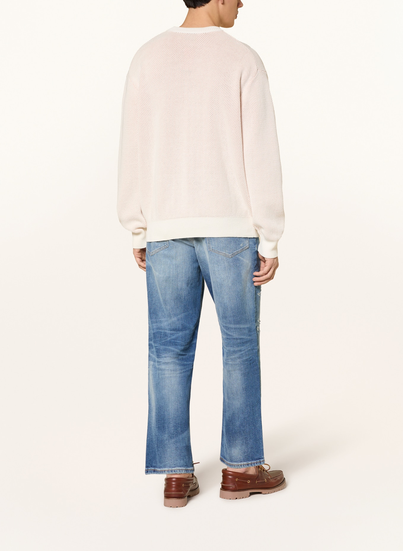 BOSS Trui KAYWATCH: ECRU / LICHTORANJE