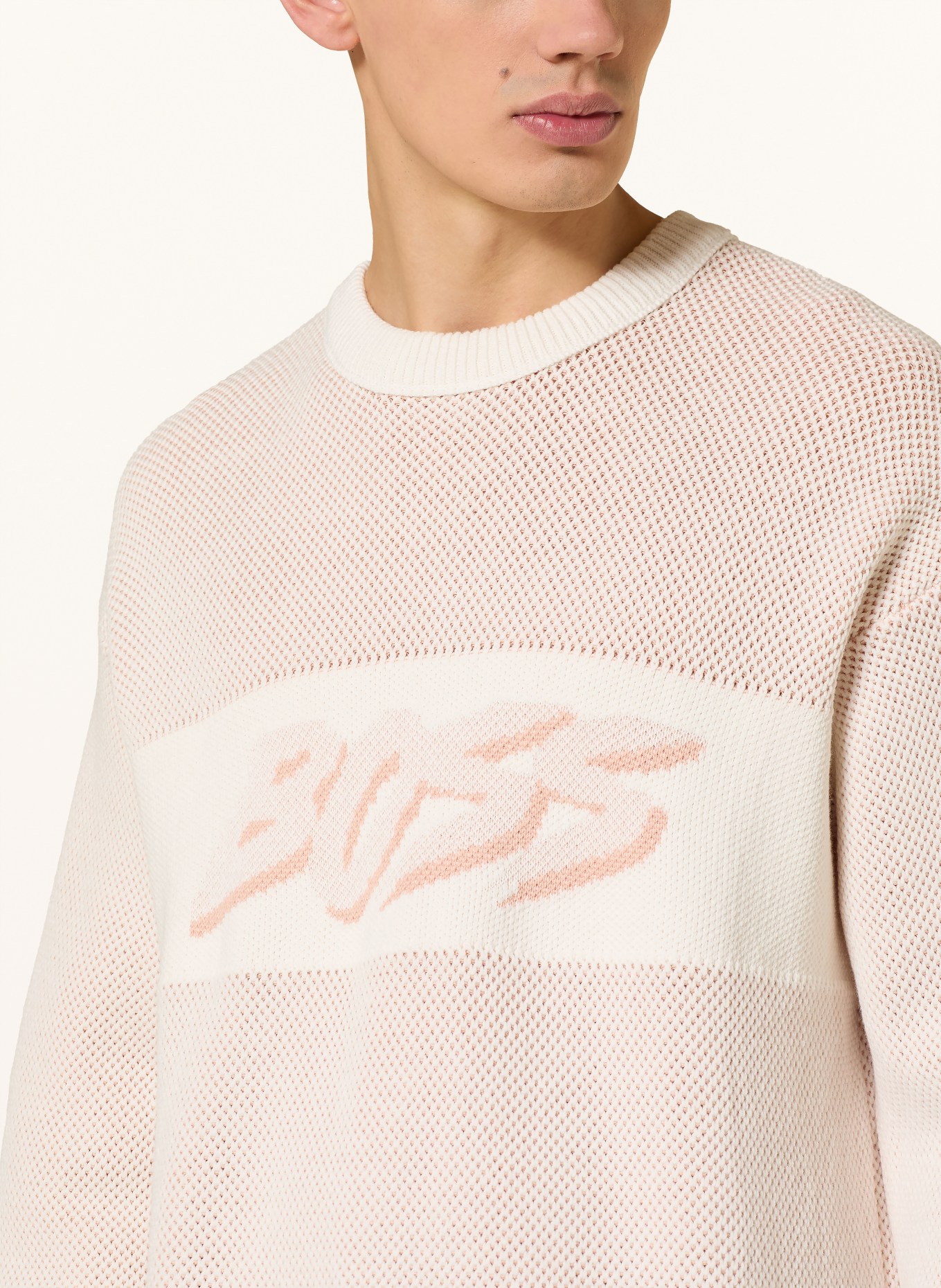 BOSS Trui KAYWATCH: ECRU / LICHTORANJE