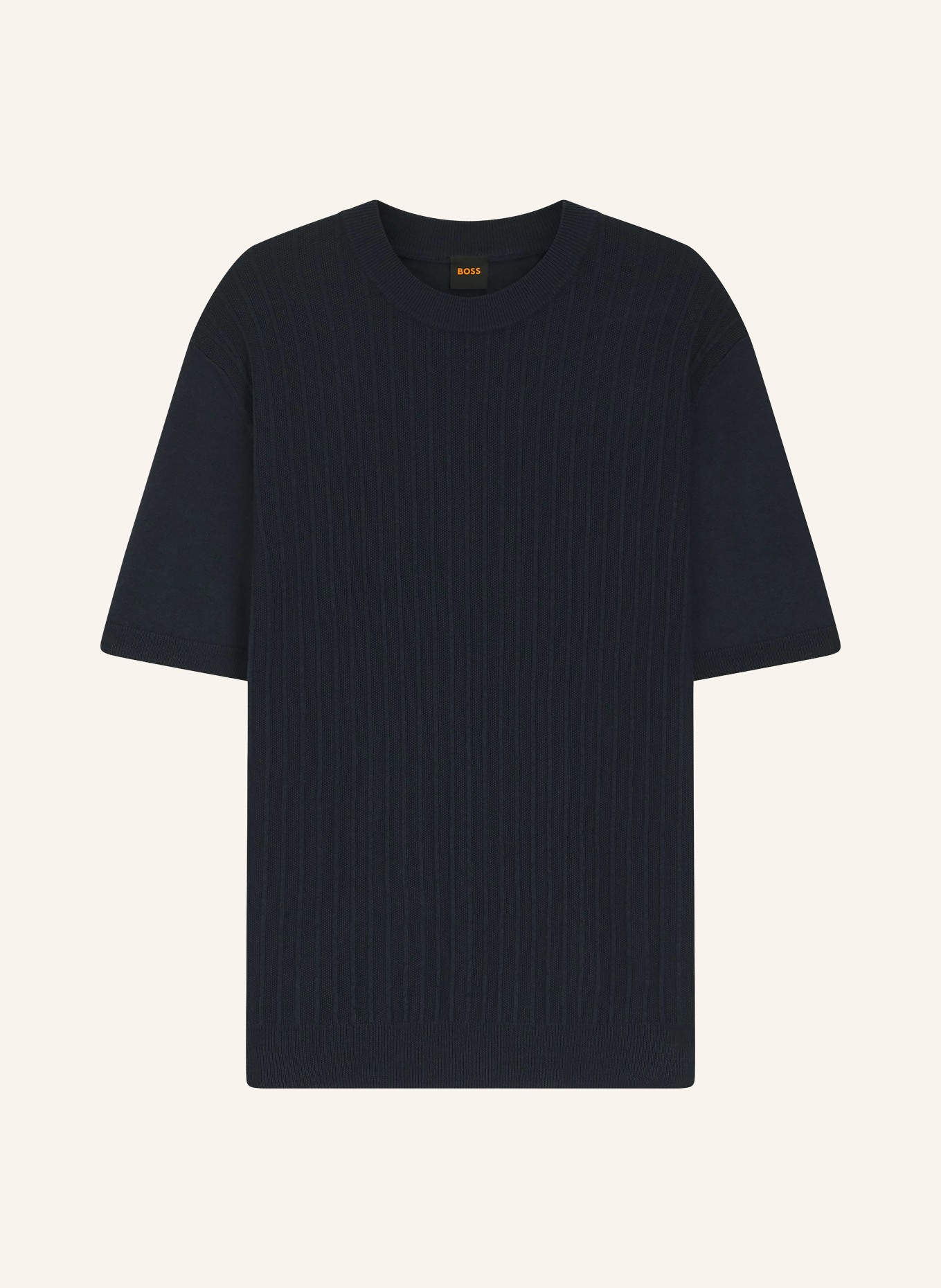 BOSS Strickshirt KAJORDINO mit Leinen: DUNKELBLAU