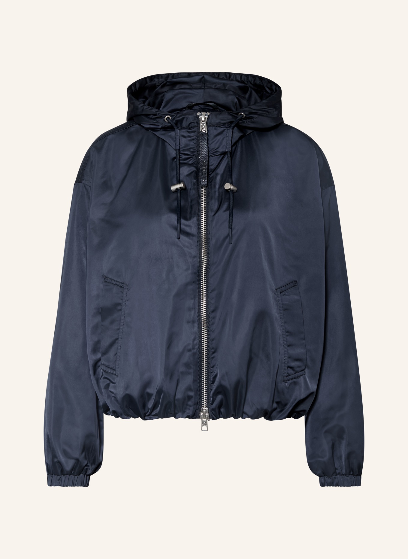 IQ STUDIO satin jacket: DARK BLUE