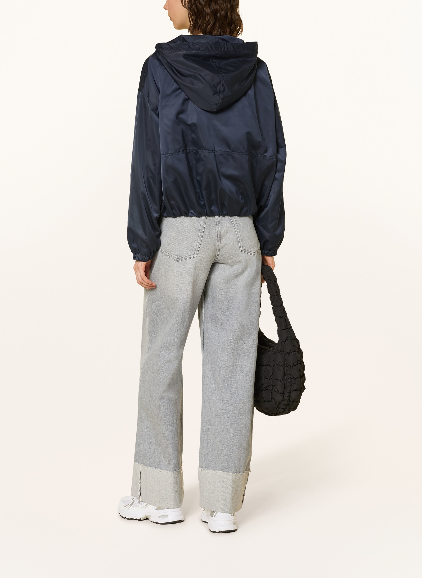 IQ STUDIO satin jacket: DARK BLUE