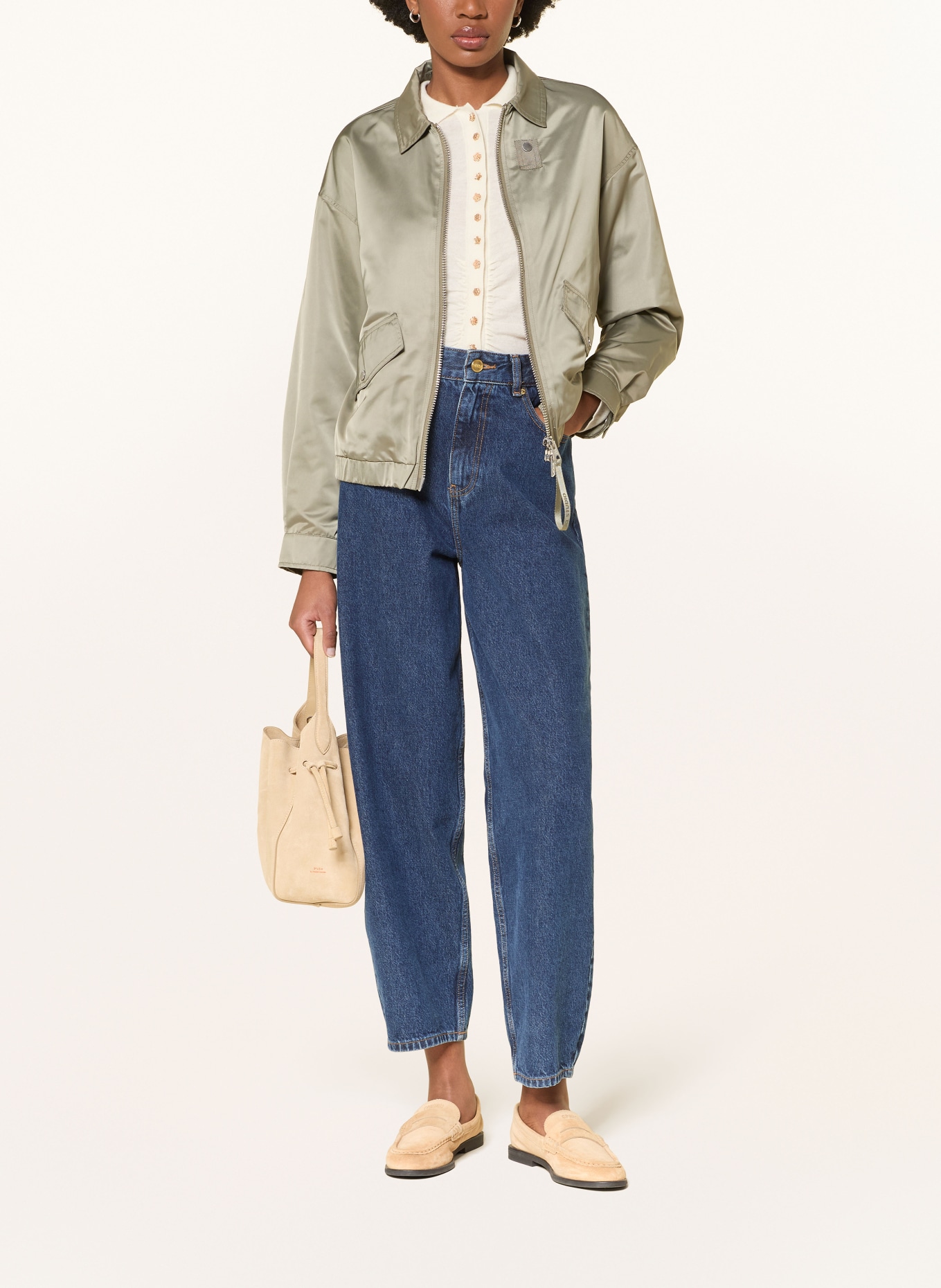 IQ STUDIO Satinblouson: KHAKI