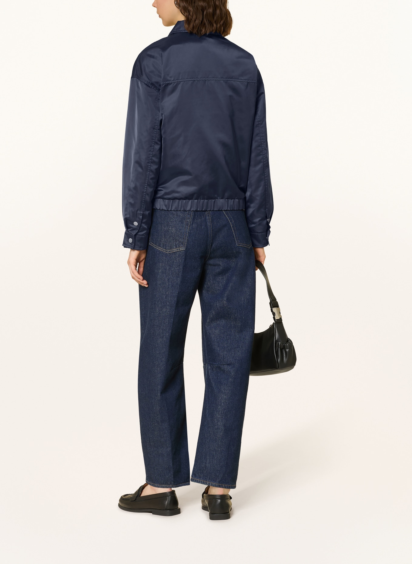IQ STUDIO satin jacket: DARK BLUE