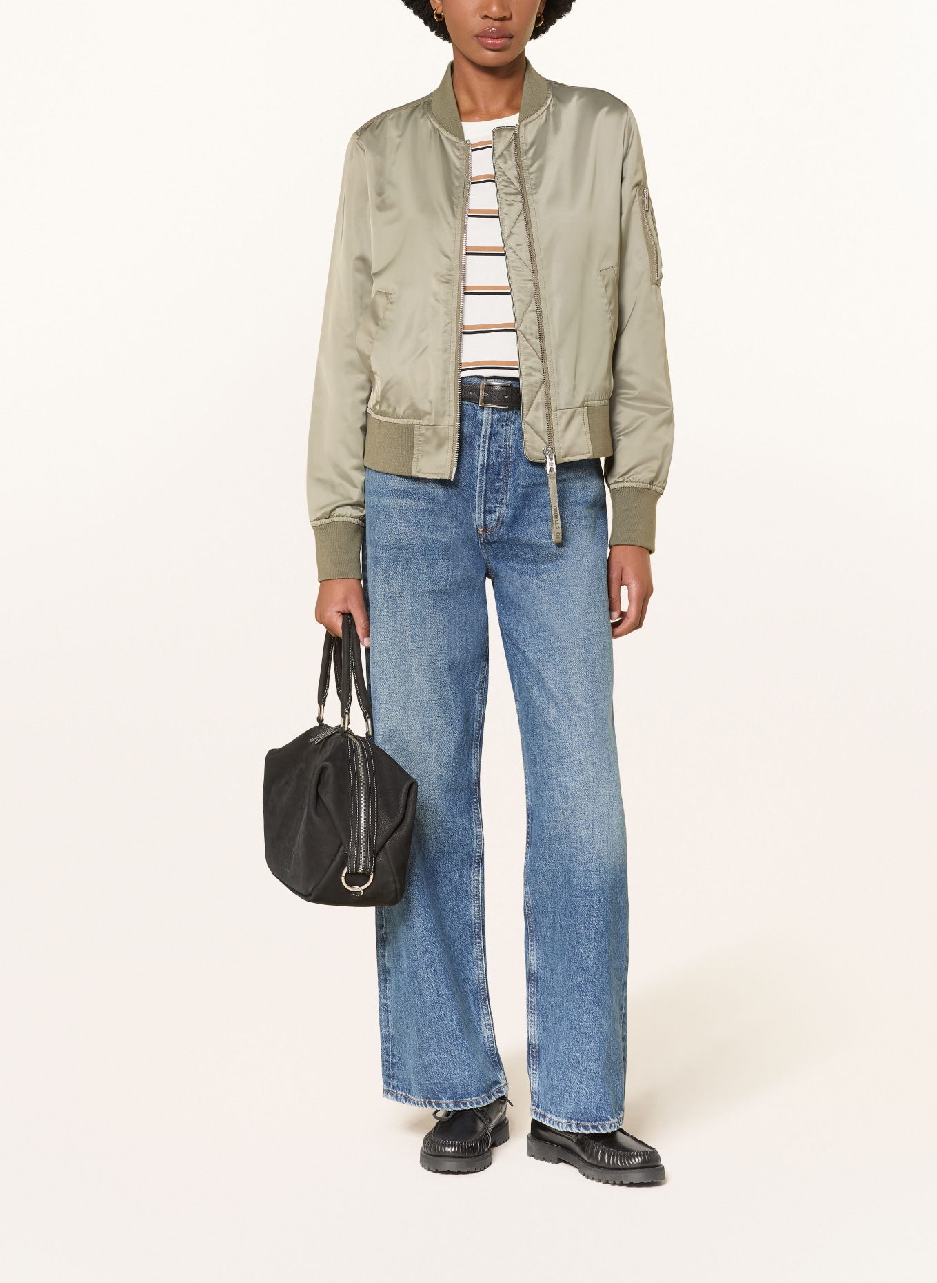 IQ STUDIO Satinblouson: KHAKI