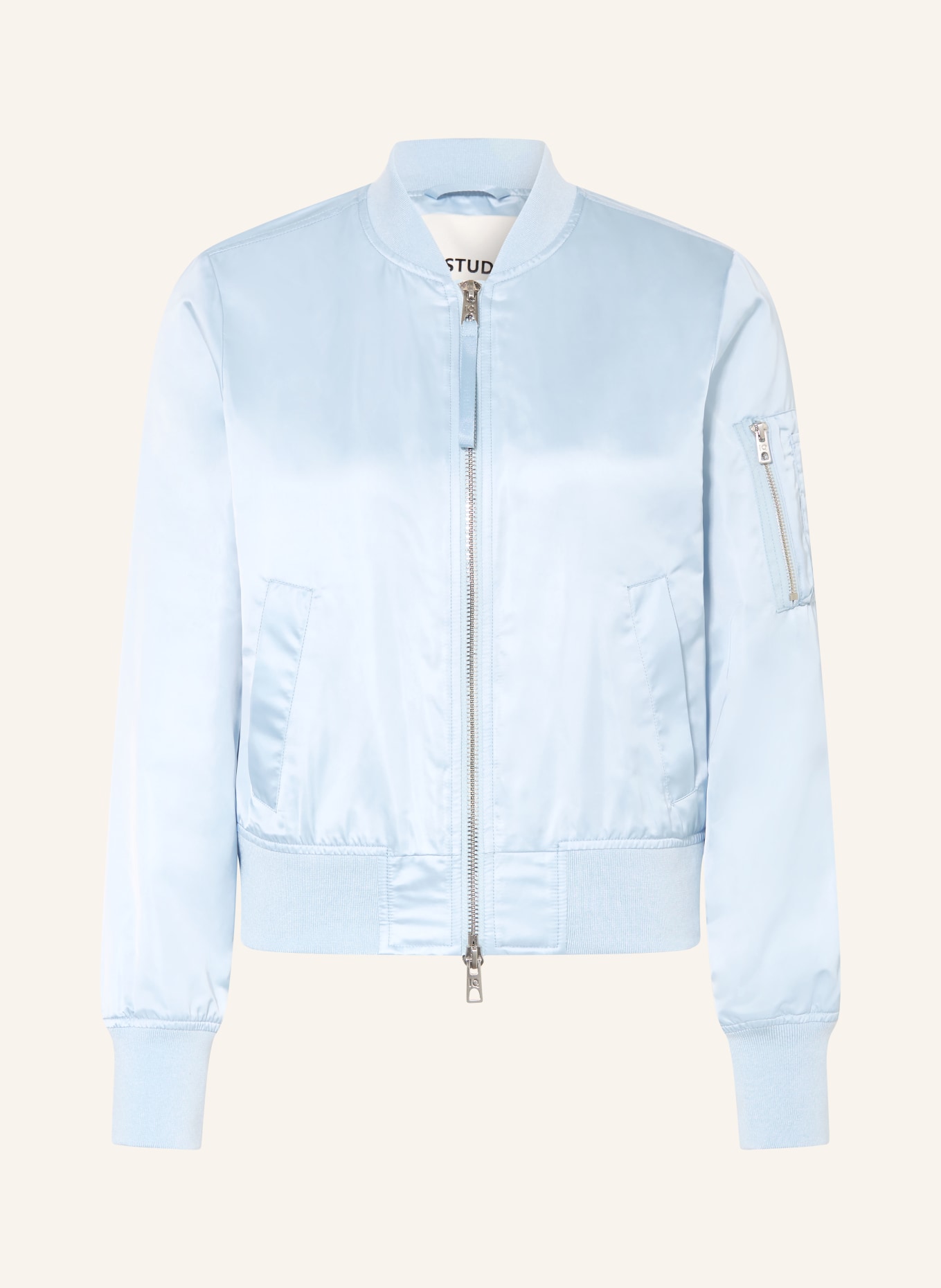 IQ STUDIO Satinblouson: HELLBLAU