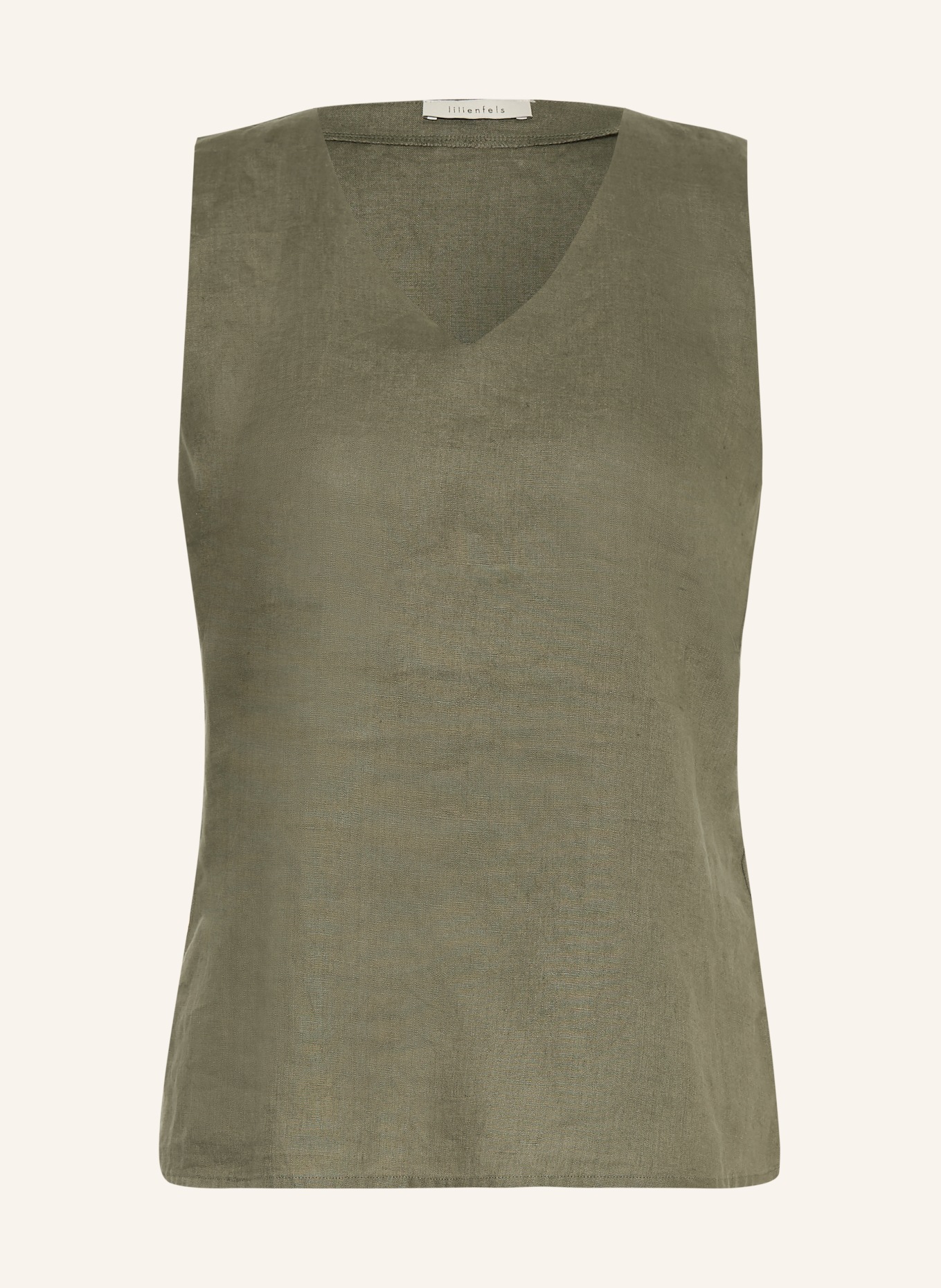 lilienfels Linen blouse top: OLIVE