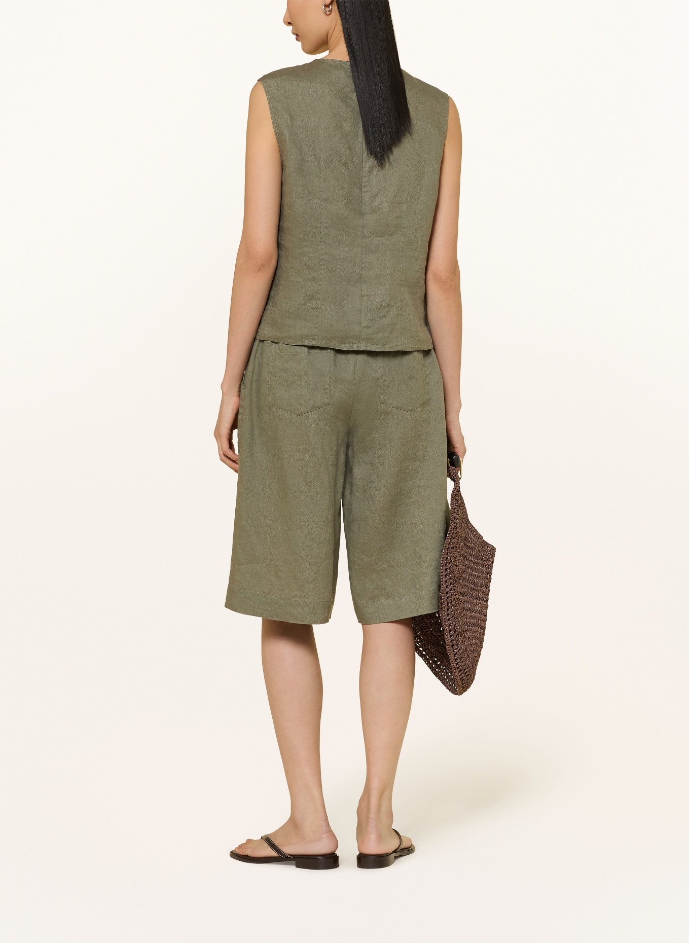 lilienfels Linen blouse top: OLIVE