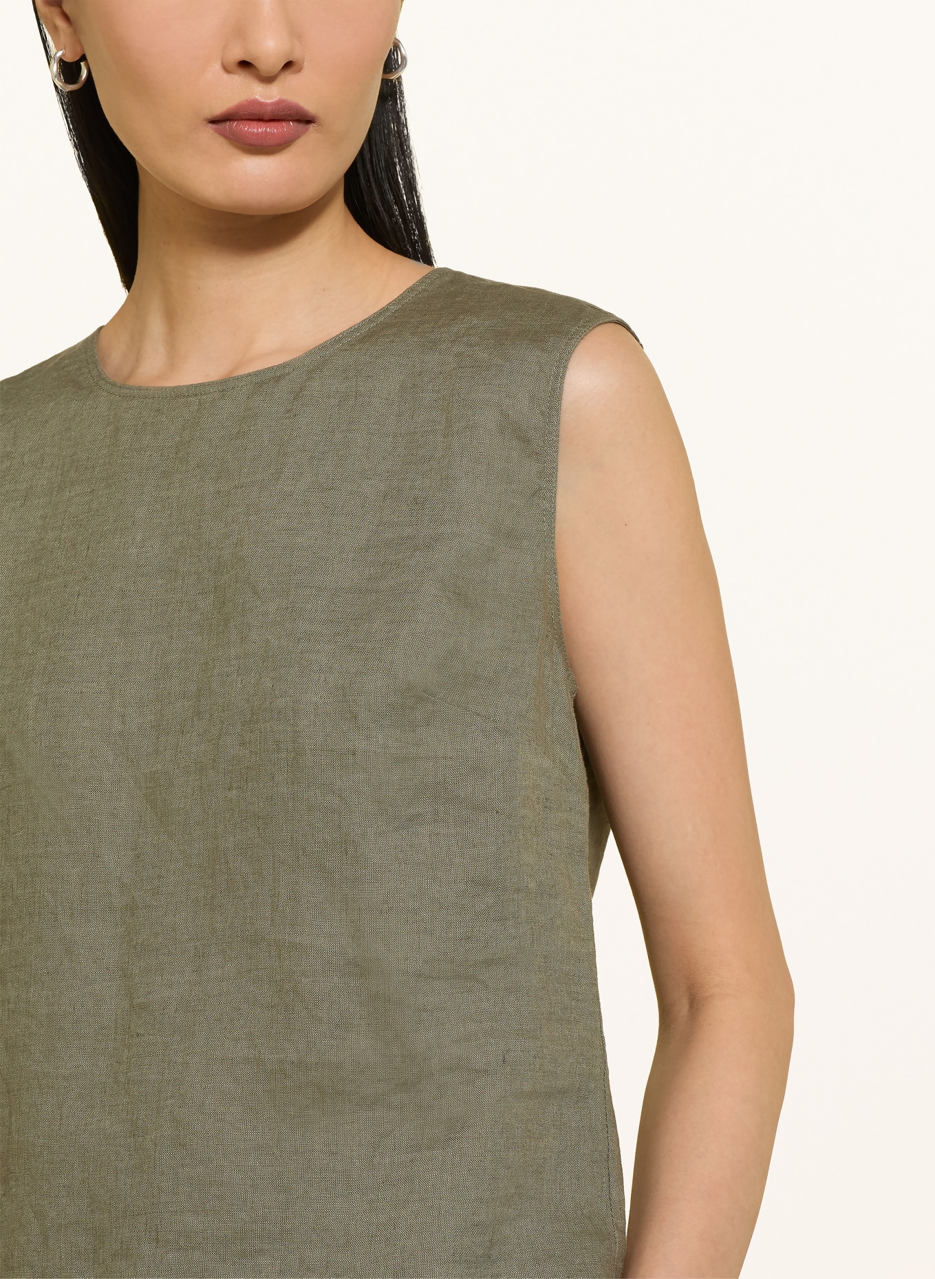 lilienfels Linen blouse top: OLIVE