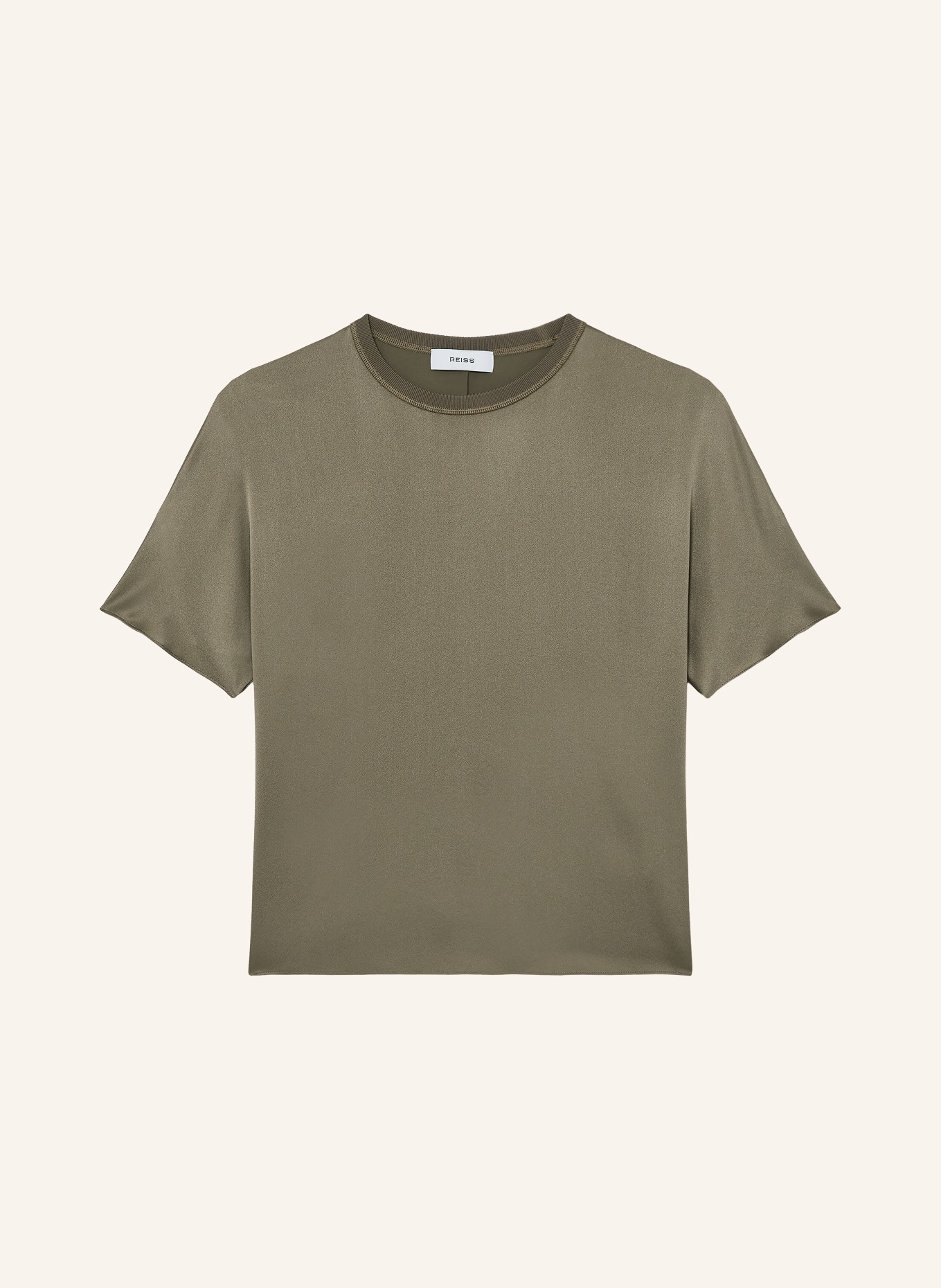 REISS Blusenshirt LENA aus Seide: KHAKI