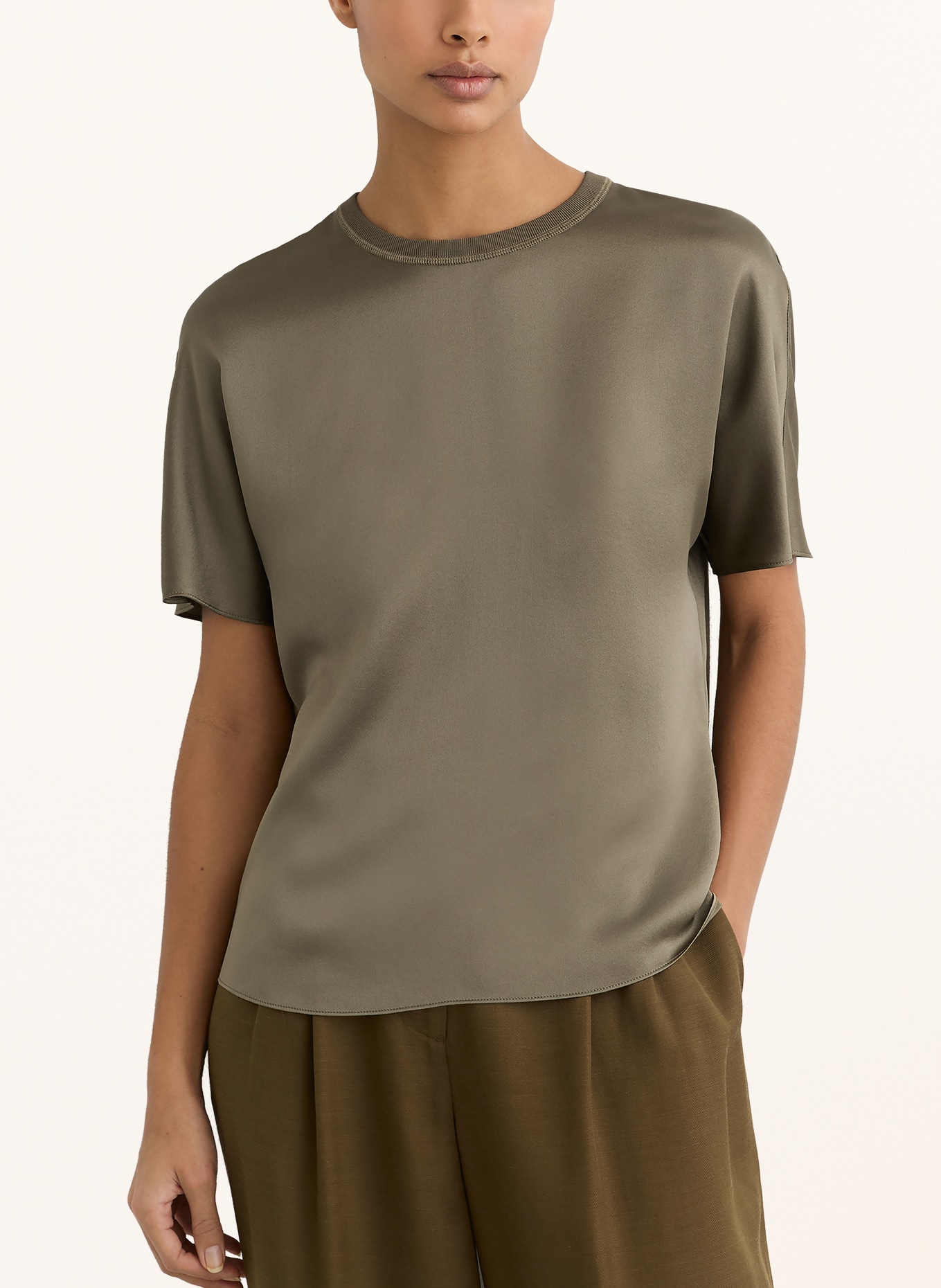 REISS Blusenshirt LENA aus Seide: KHAKI