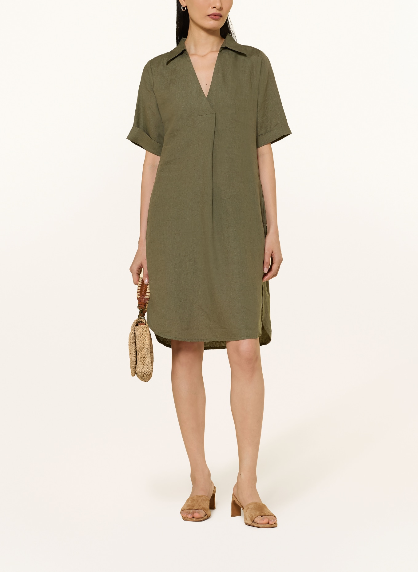 lilienfels Leinenkleid THOMAS: OLIV