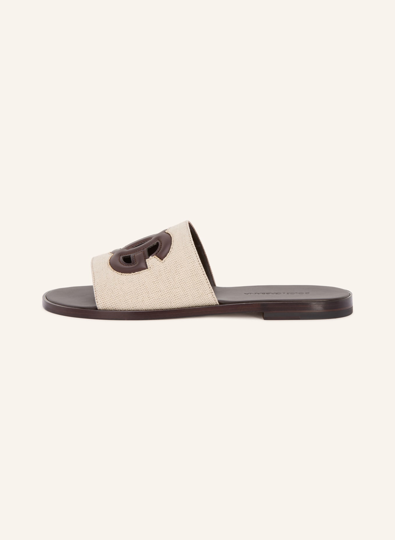 DOLCE & GABBANA DC LIGHT mules: CREAM / DARK BROWN