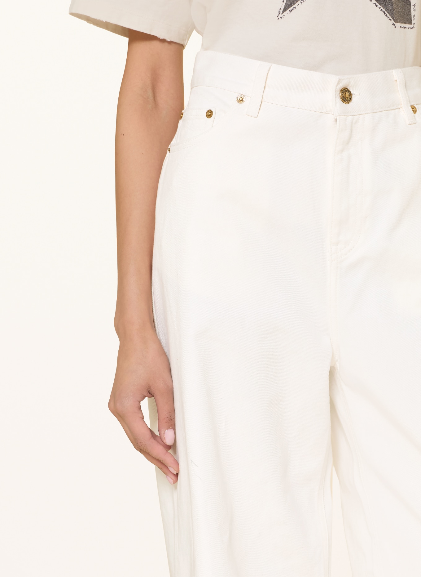 GOLDEN GOOSE Wide-leg jeans: 10190 OFFWHITE