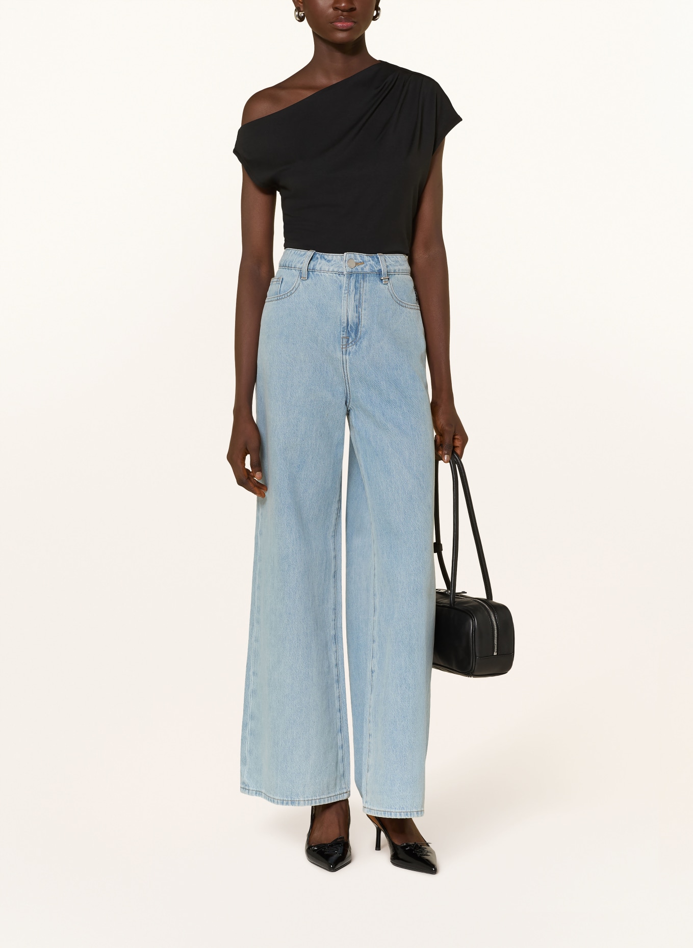 SELECTED Femme One-Shoulder-Top: SCHWARZ