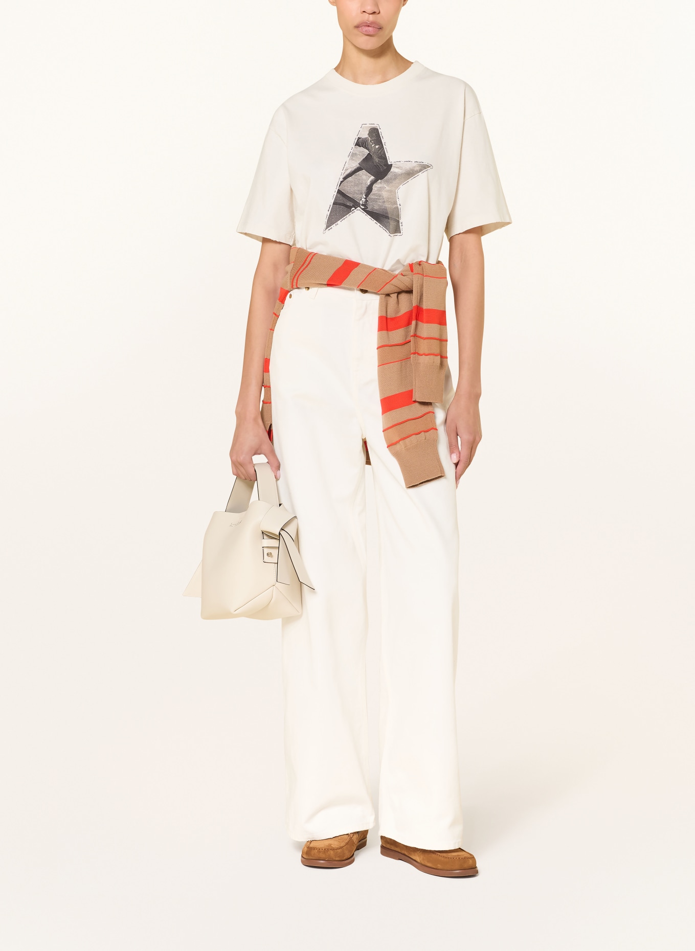 GOLDEN GOOSE T-shirt JOURNEY: ÉCRU / GRIS