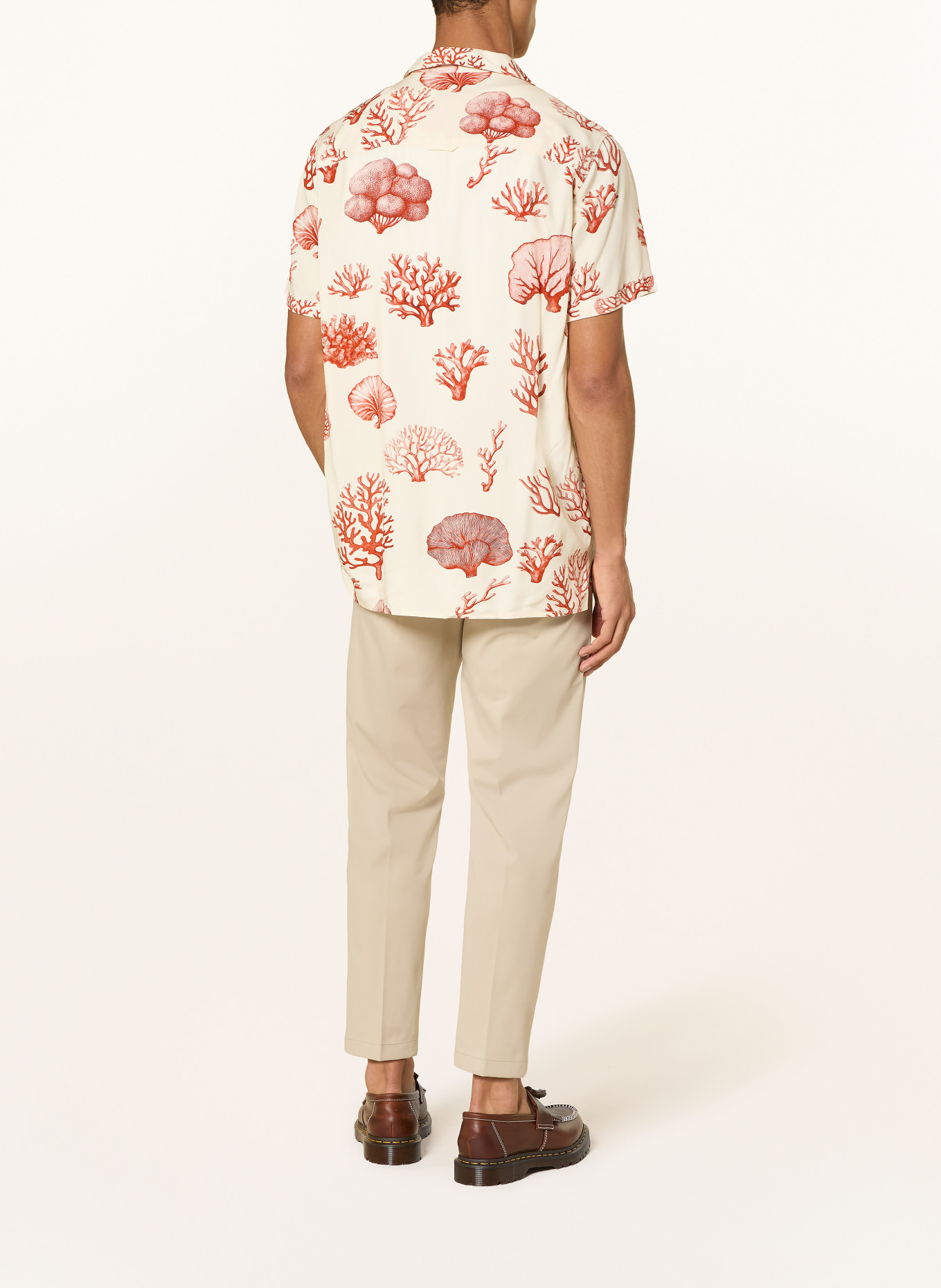 DRYKORN BIJAN Regular Fit Resort Shirt: CREAM / DARK ORANGE