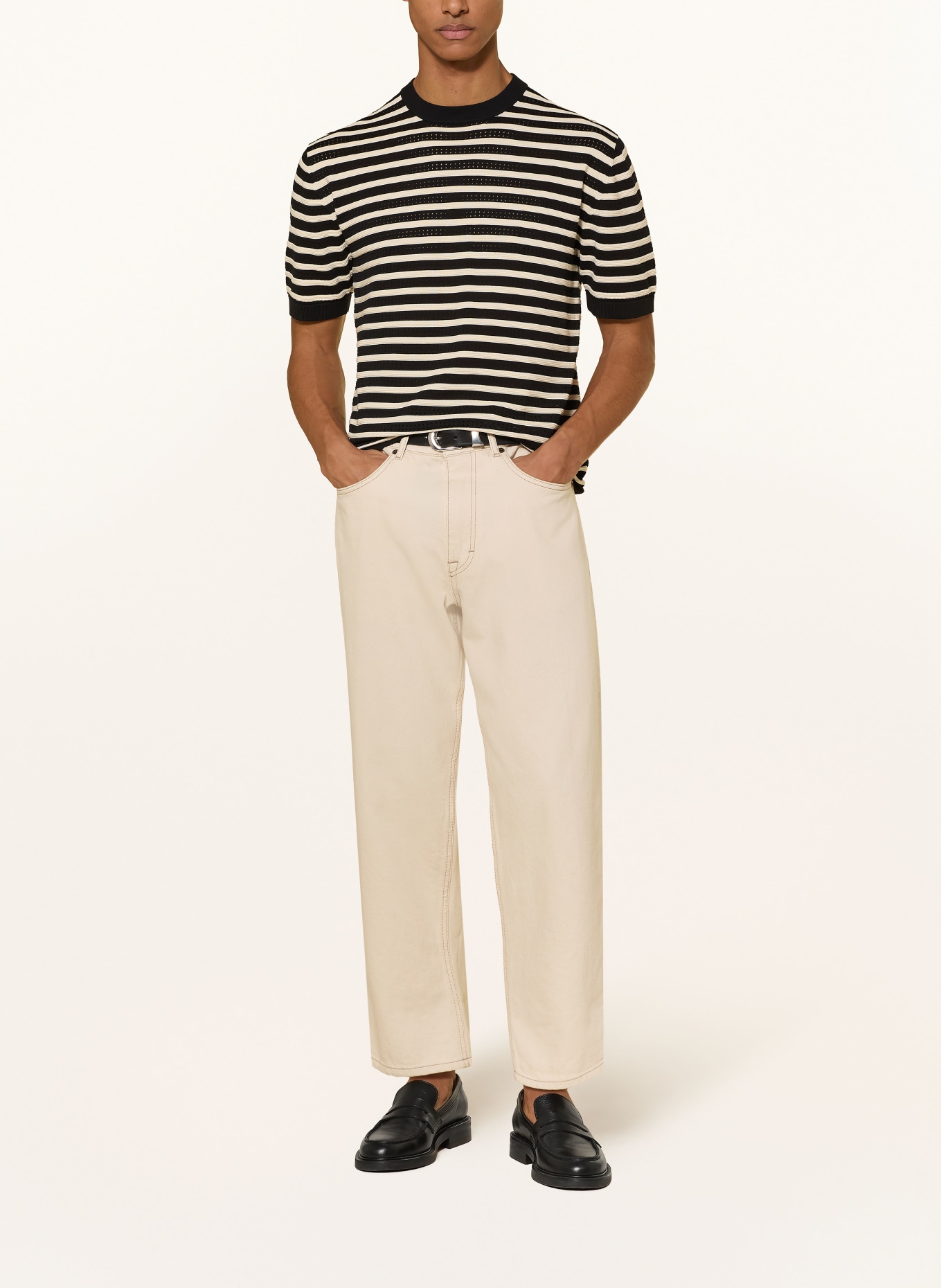 DRYKORN Strickshirt DERICO: SCHWARZ / WEISS