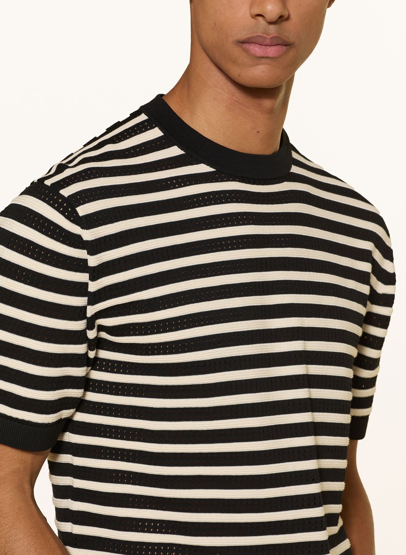 DRYKORN Strickshirt DERICO: SCHWARZ / WEISS