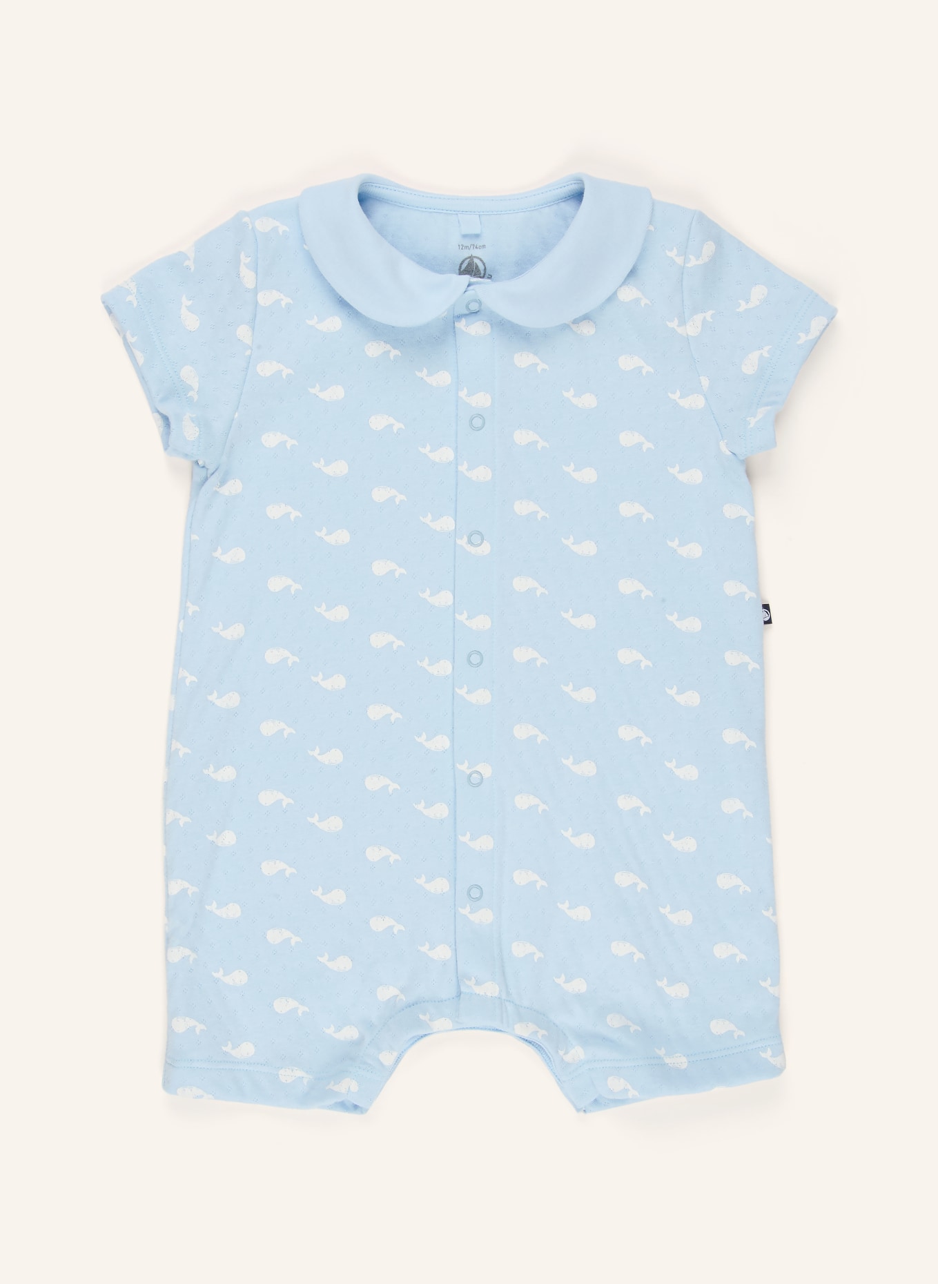 PETIT BATEAU Set: Body und Schmusetuch: HELLBLAU / WEISS