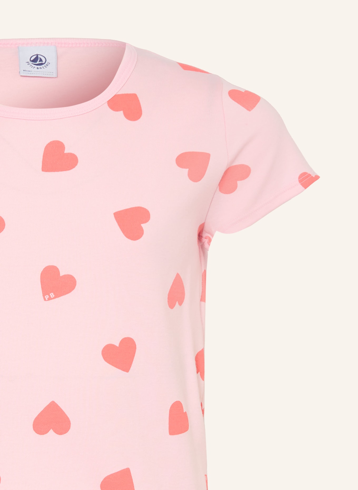 PETIT BATEAU Shorty-Schlafanzug: ROSA / HELLROT