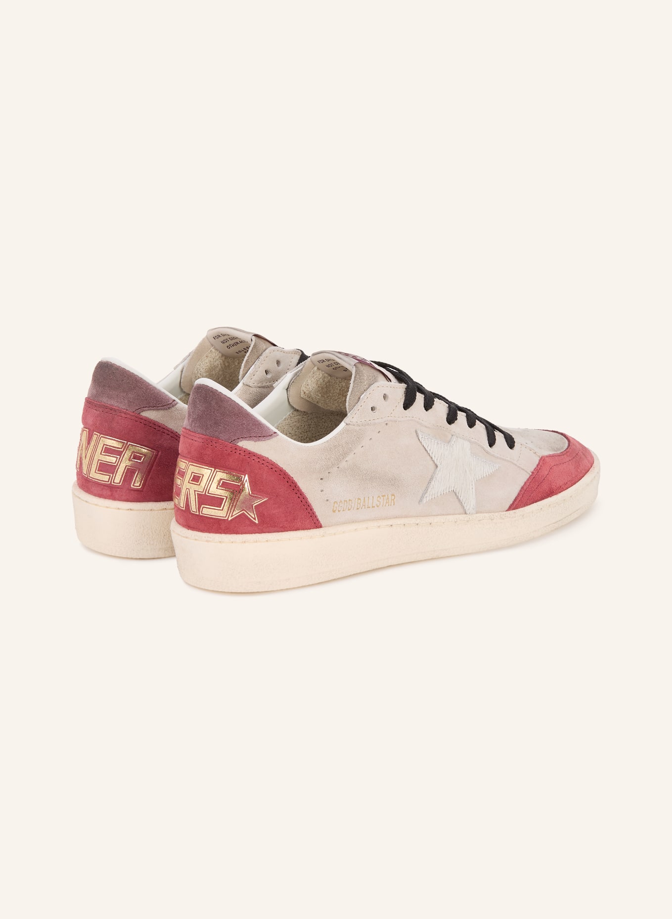 GOLDEN GOOSE BALL STAR Sneakers: BEIGE / DARK PURPLE / DARK RED
