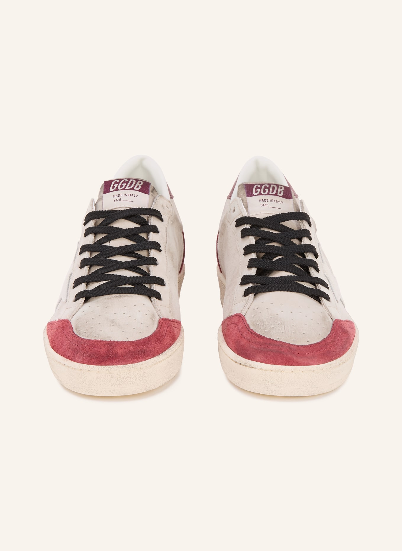 GOLDEN GOOSE BALL STAR Sneakers: BEIGE / DARK PURPLE / DARK RED